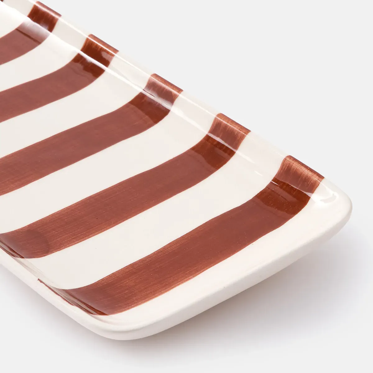 Jaoma Striped Rectangular Ceramic Dish - Sienna, Ceramic alternate view