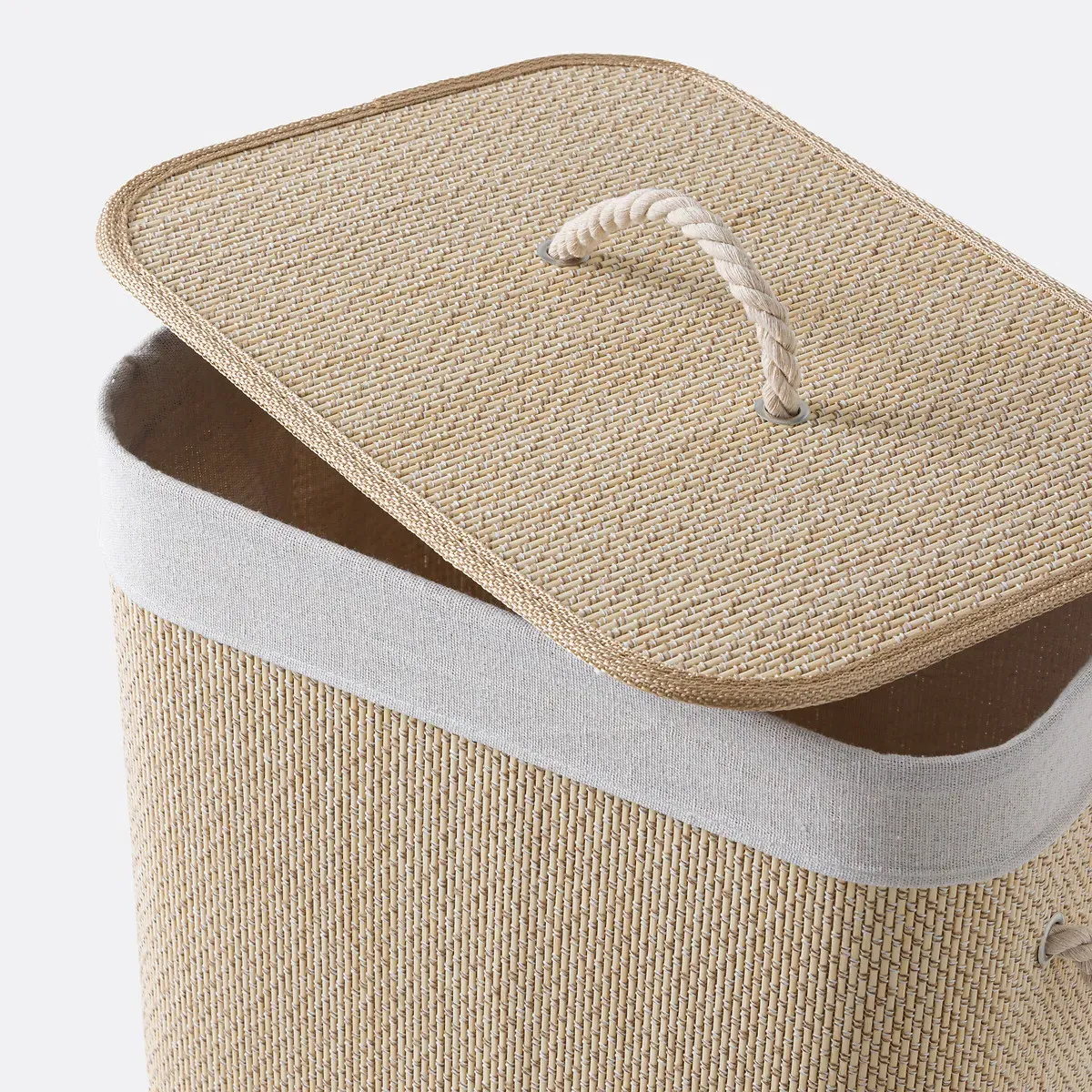Jarco Laundry Basket with Lid - Natural, Bamboo alternate view