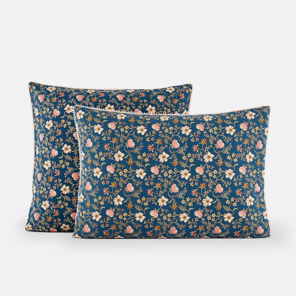 Jasmine Floral Pillowcase - Blue, Recycled Cotton product