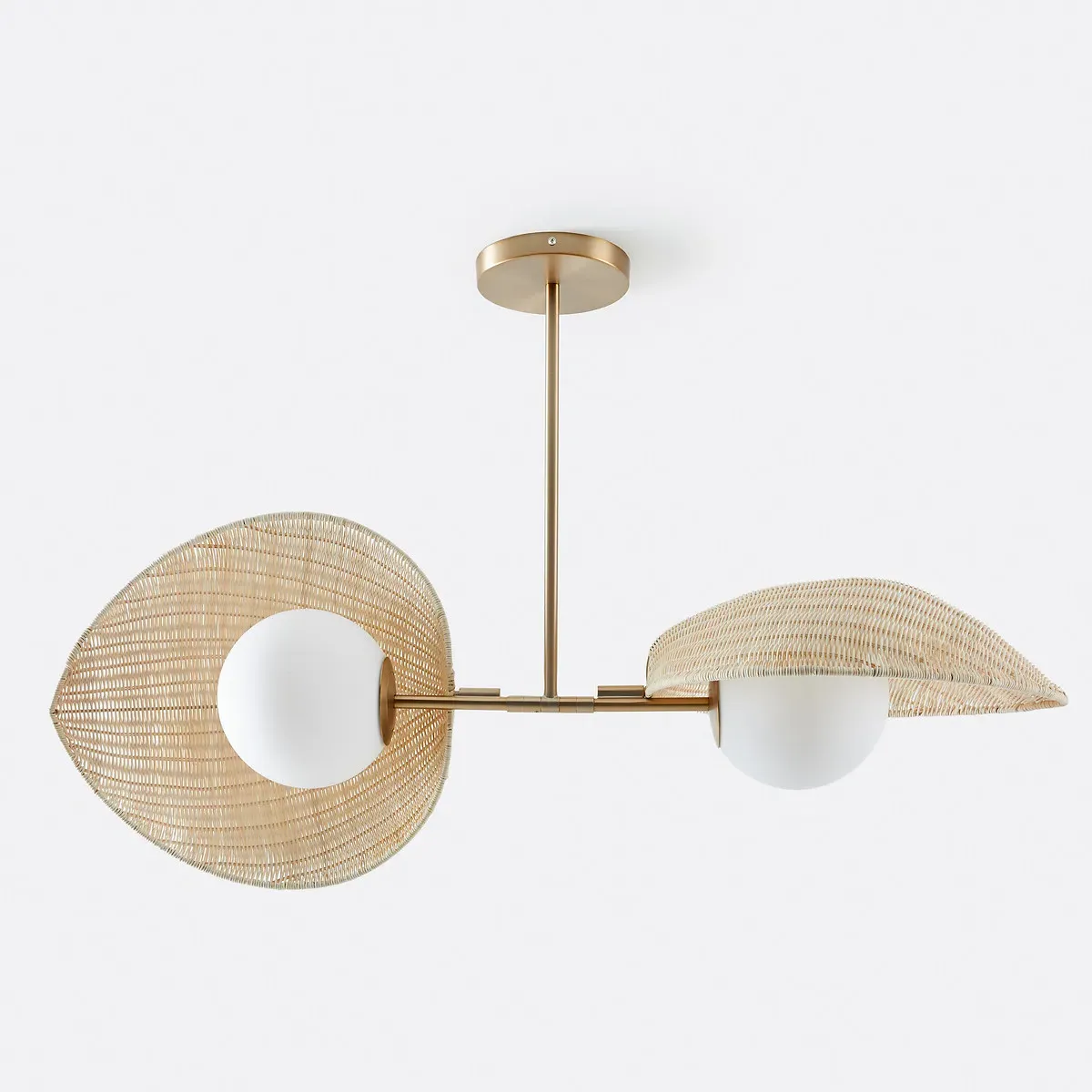Javana Double Opaline Ceiling Light - Natural, Rattan product