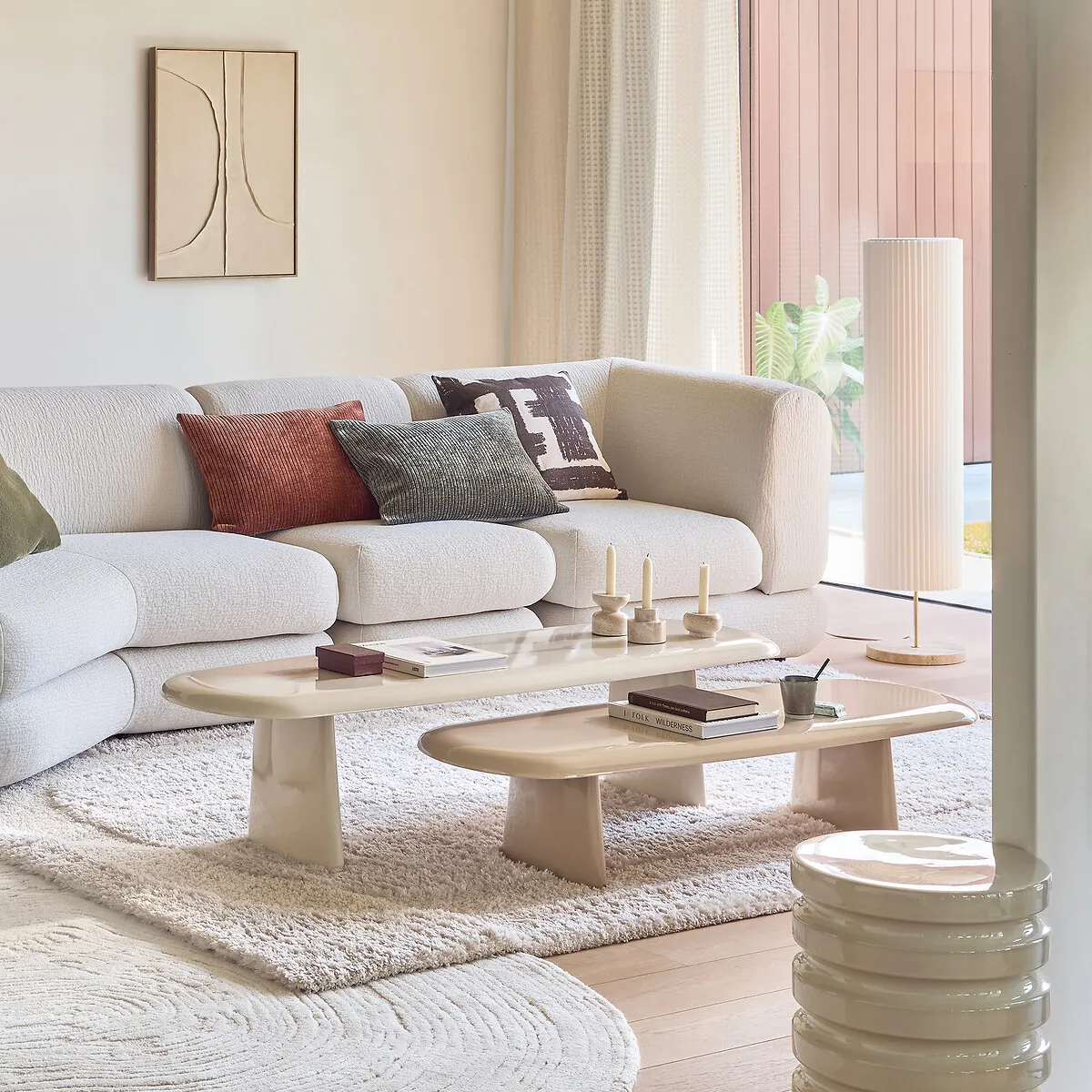 Jaya Semi-Nested Coffee Tables, Set of 2 - White, MDF alternate view