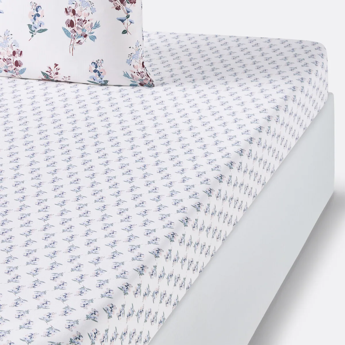 Jeanne Floral Single Fitted Sheet - Washed Cotton product