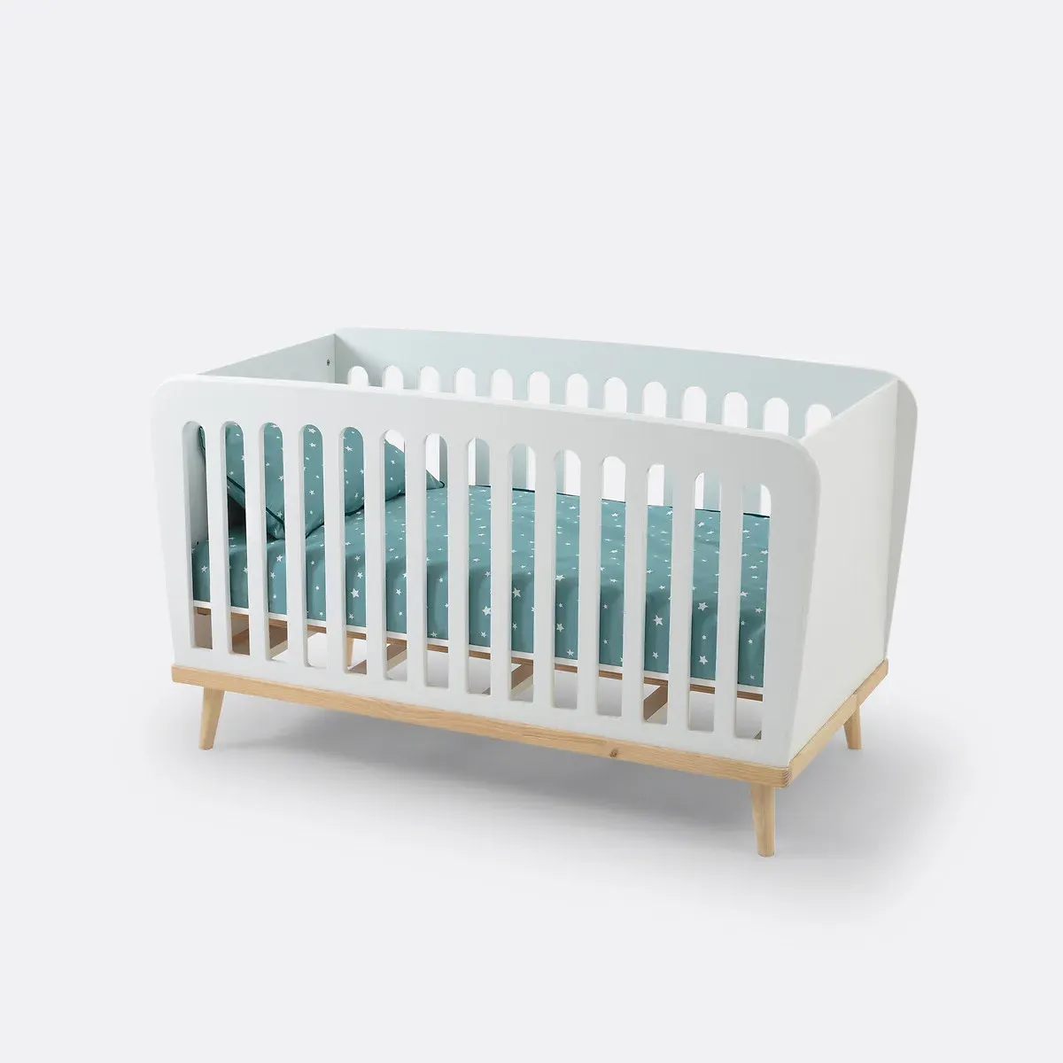 Jimi 3-in-1 Convertible Baby Bed - White, Oak product