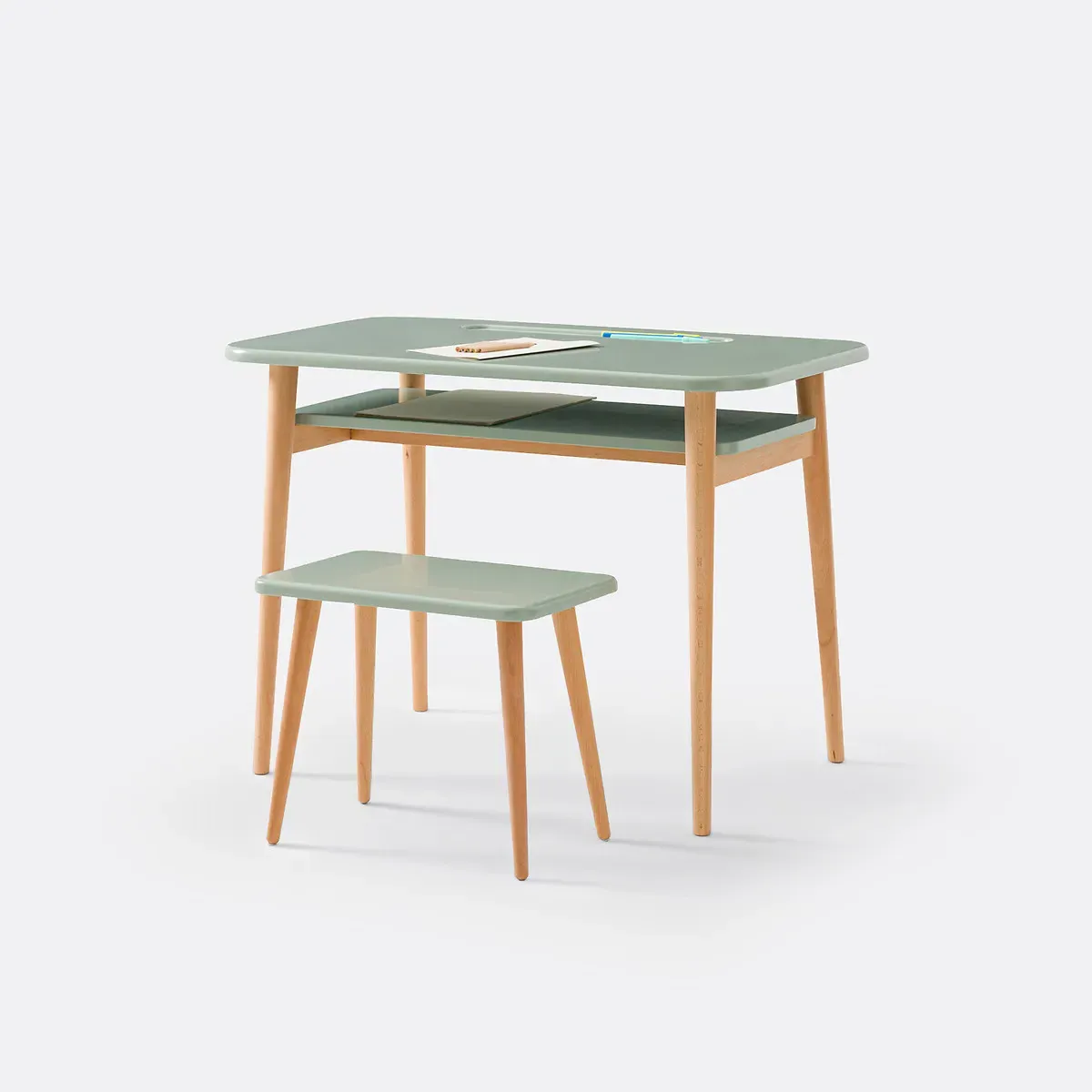 Jimi Desk and Bench Set - Sage Green, MDF product