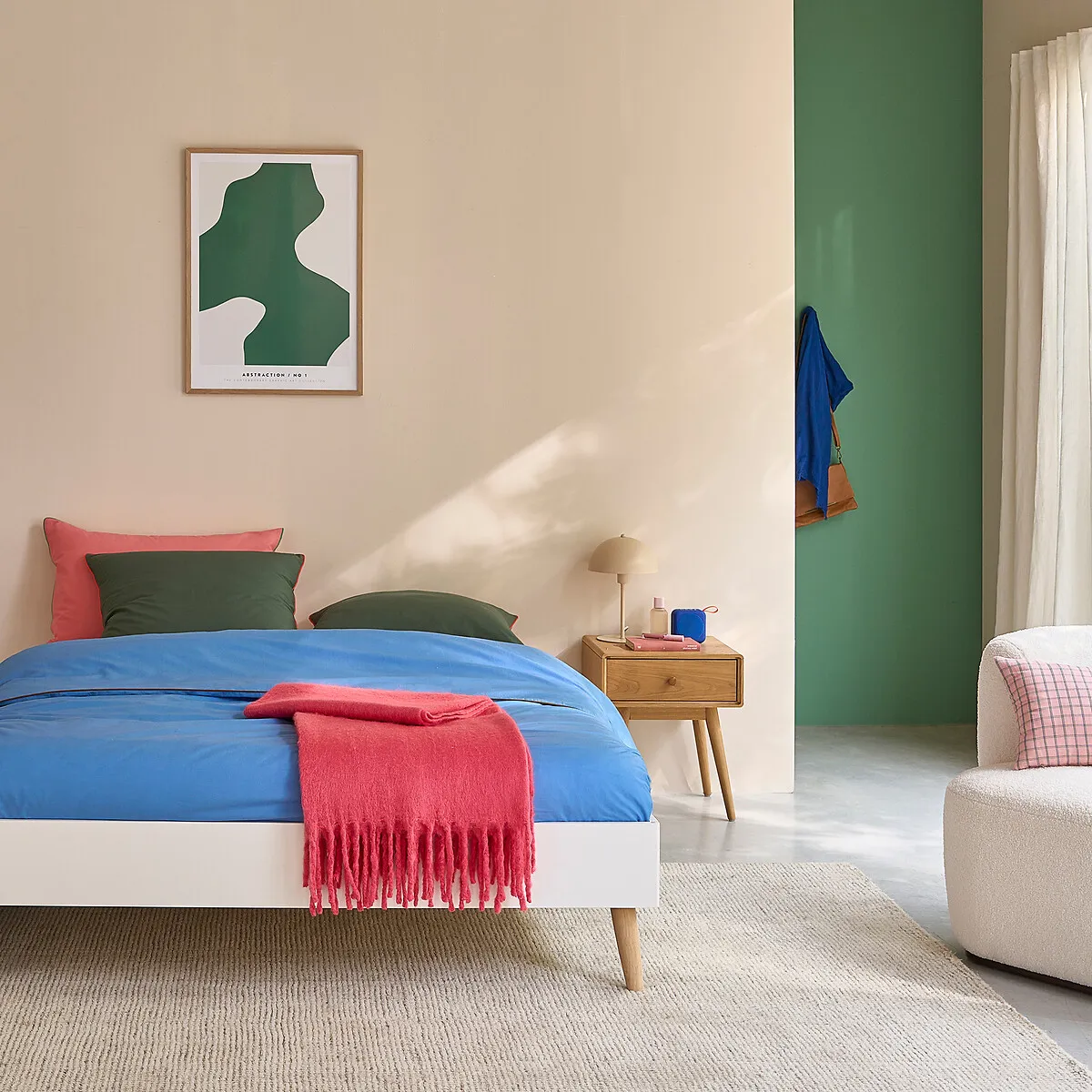 Jimi Double Bed Frame - White, MDF alternate view