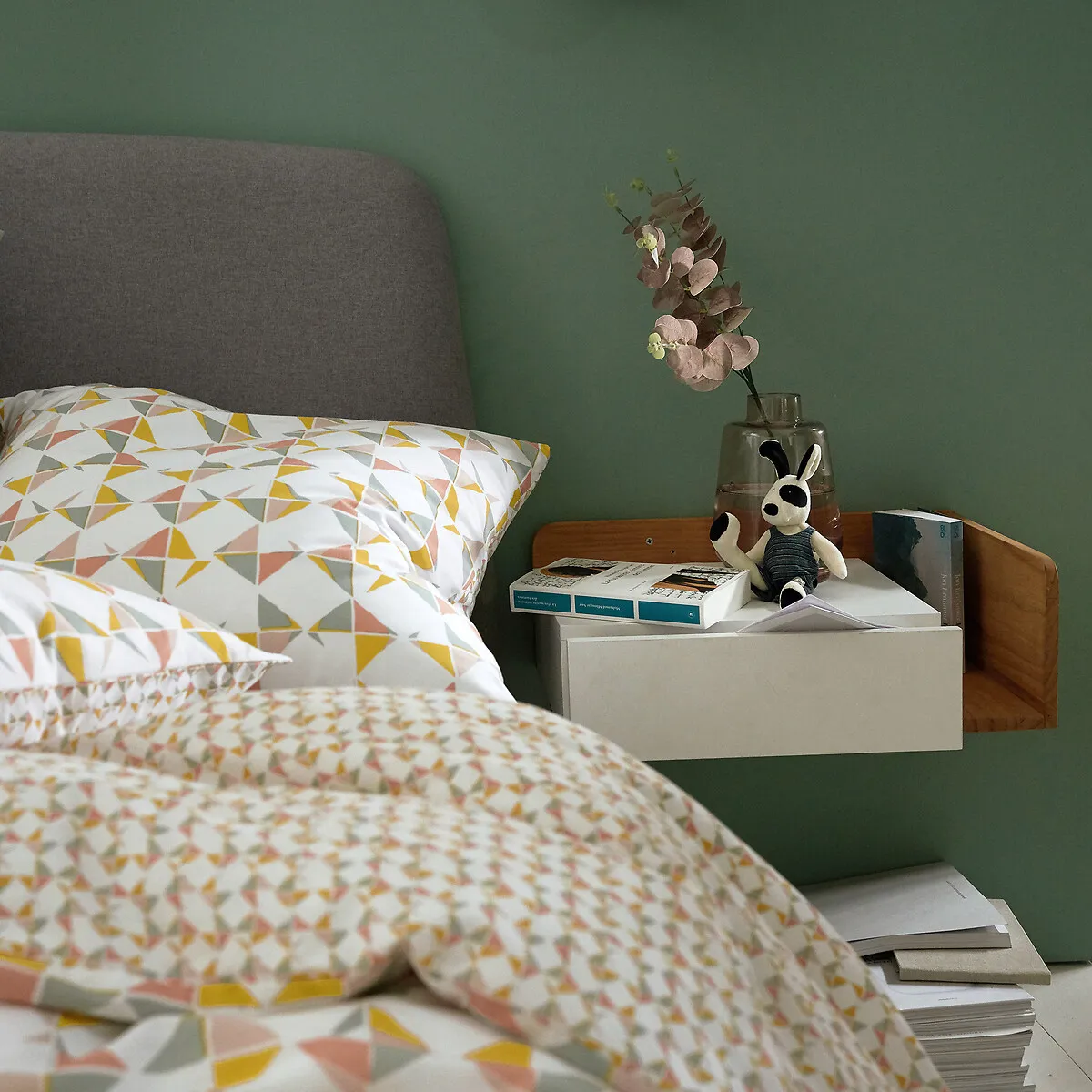 Jimi Floating Bedside Table Left-Hand Side - White, Pine alternate view