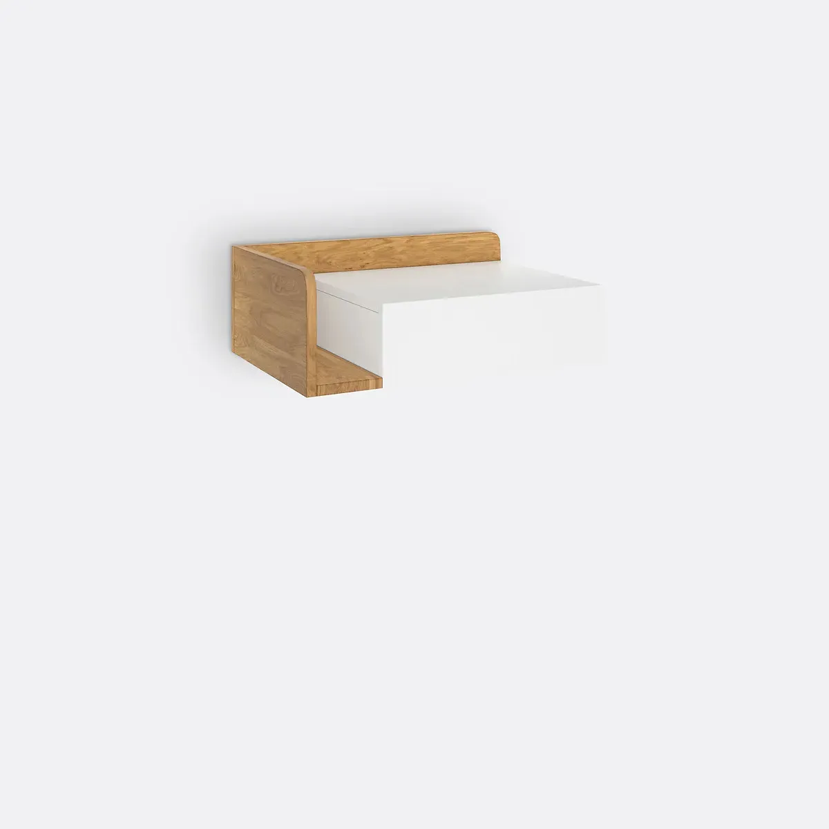Jimi Floating Bedside Table Left-Hand Side - White, Pine product
