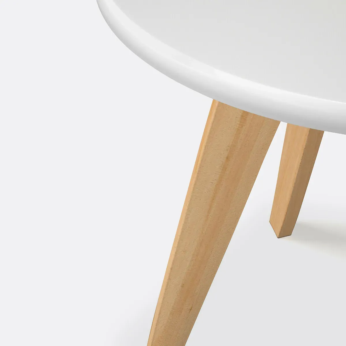 Jimi Round Bedside Table - White, MDF alternate view