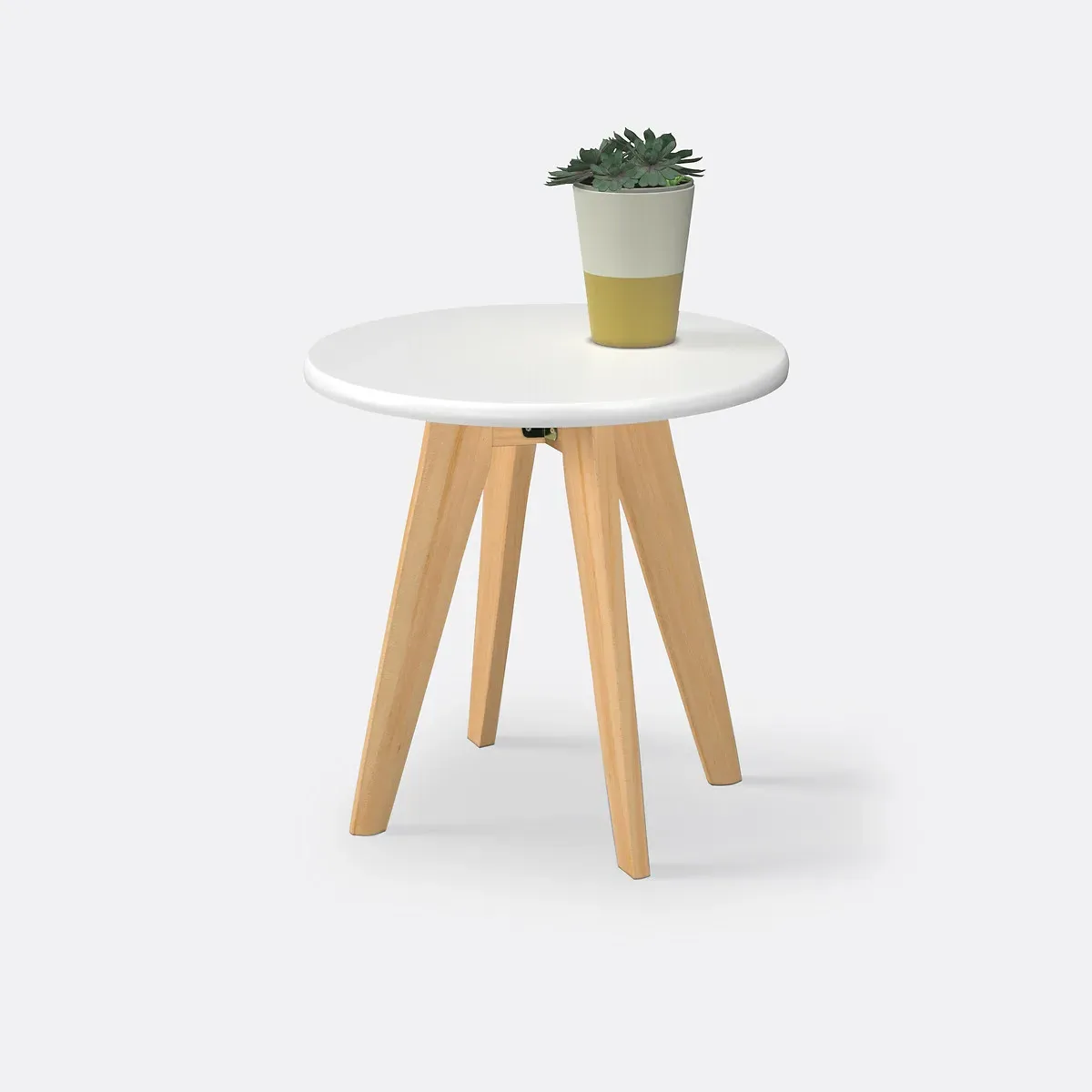 Jimi Round Bedside Table - White, MDF product