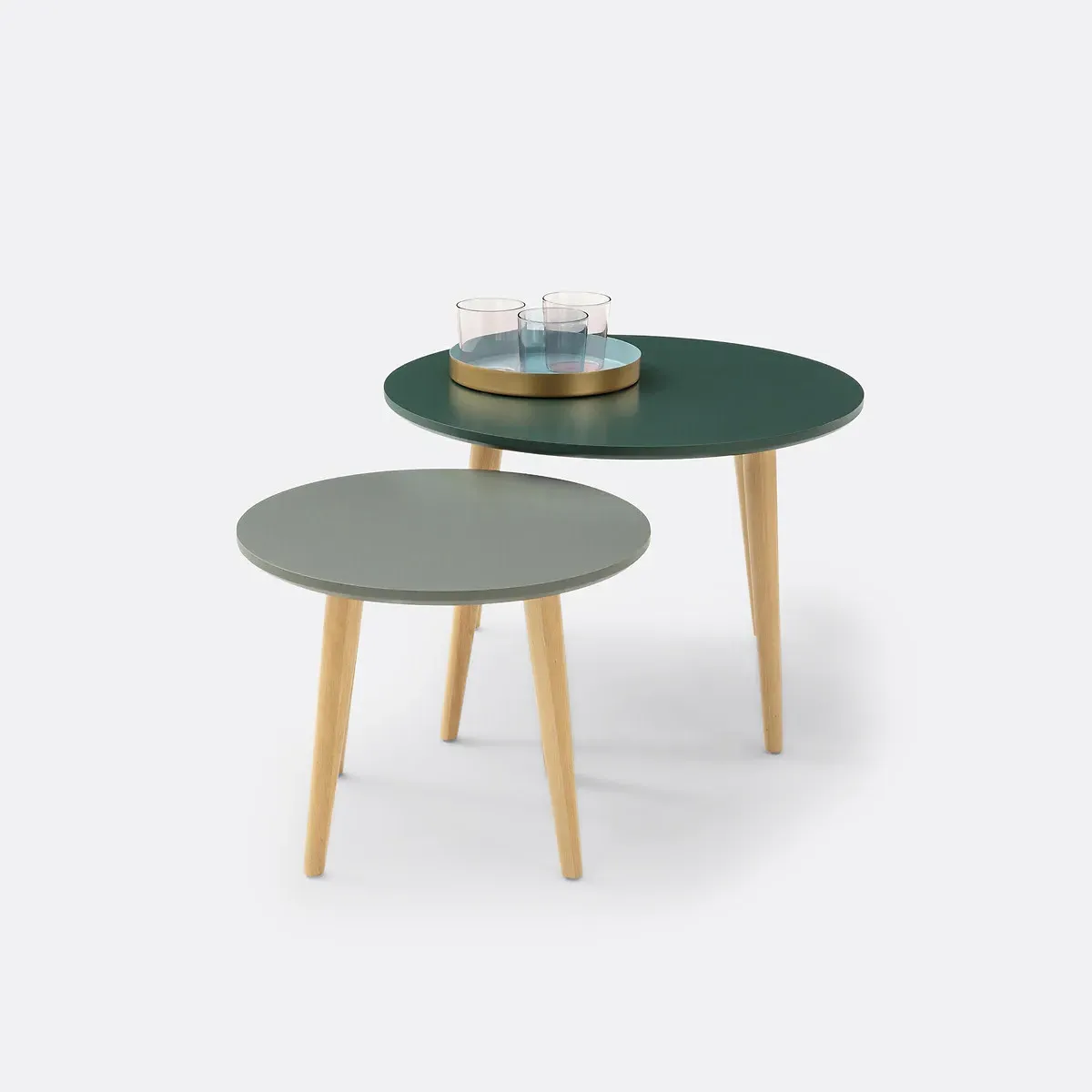 Jimi Set of 2 Semi-Nesting Round Coffee Tables - Green product