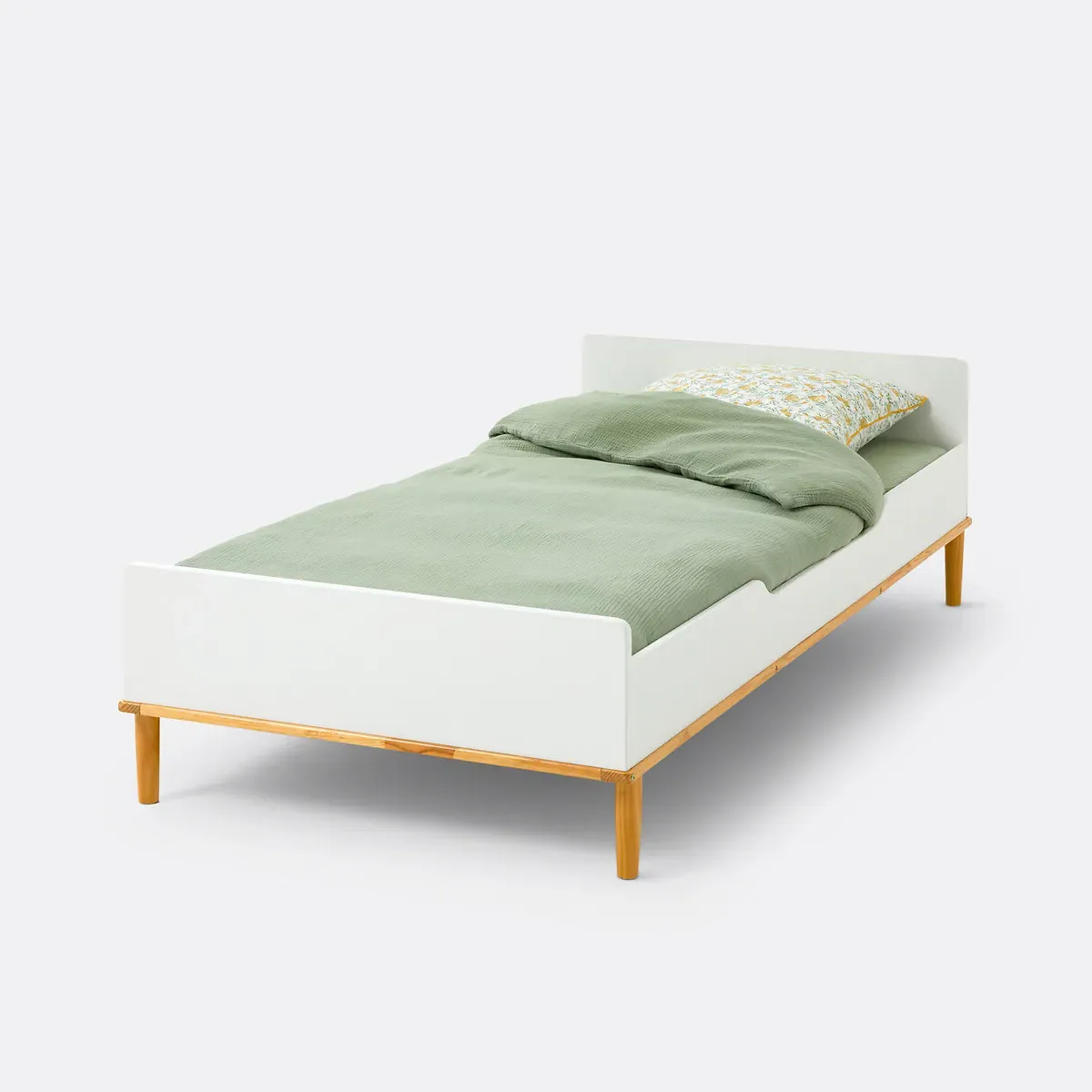 Jimi Single Bed with Slatted Base - White, MDF product
