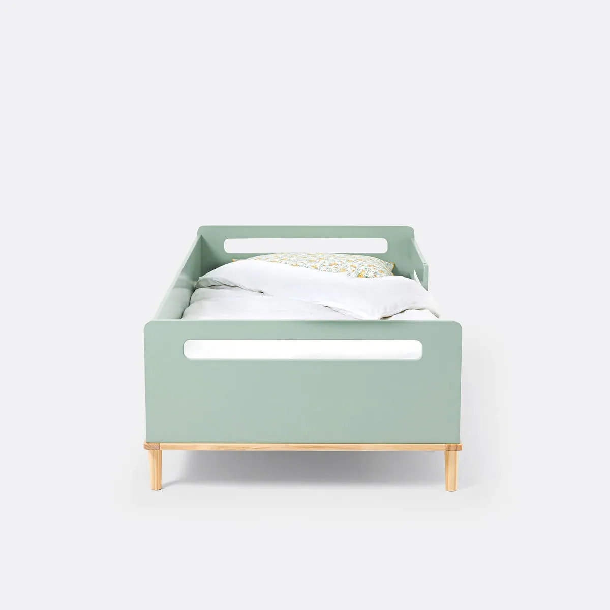 Jimi Sofa Bed with Safety Barrier - Grey-Green, MDF alternate view
