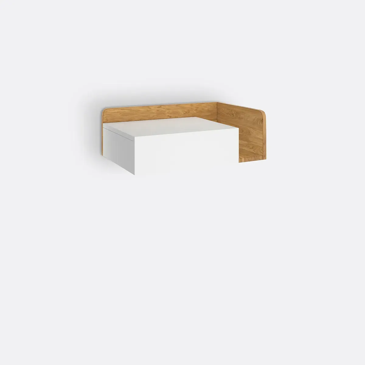 Jimi Wall Mounted Bedside Table Right-Hand Side - White, Oak product