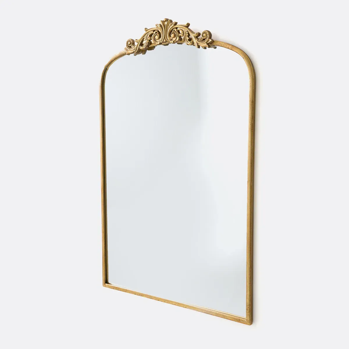 Jinia Wall Mirror with Pediment - Aged Gold, Iron alternate view