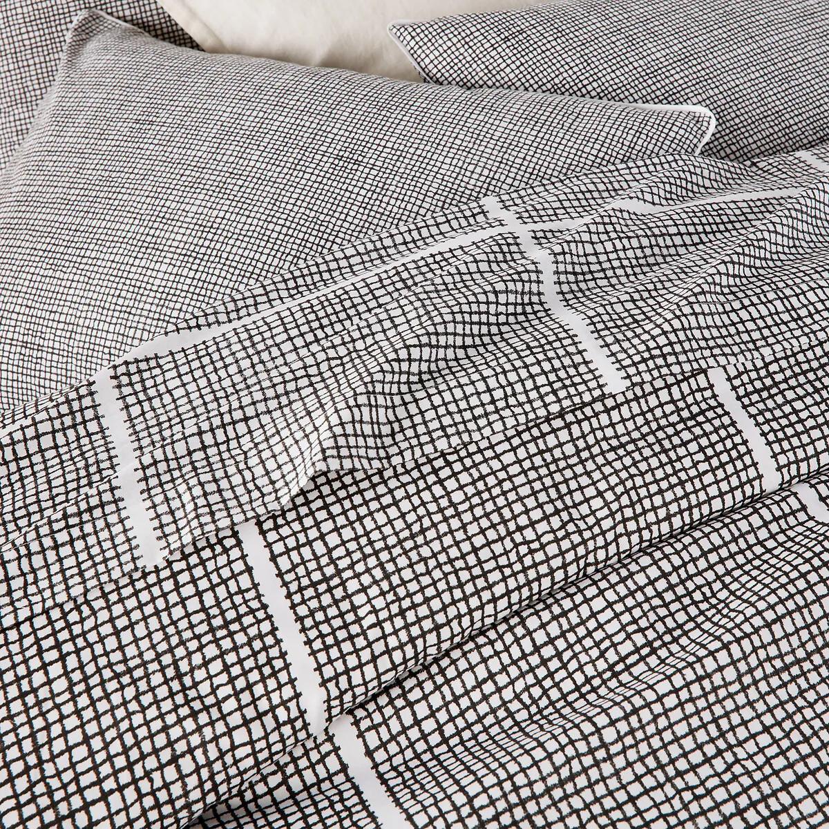 Jinties Double Duvet Cover - Black, White, Cotton alternate view