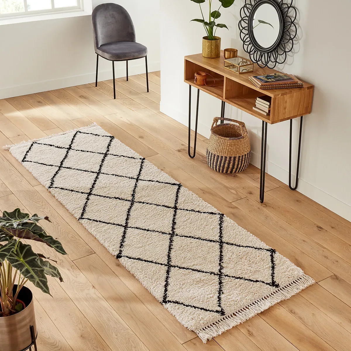Jiraya Berber-Style Runner - White, Polypropylene product