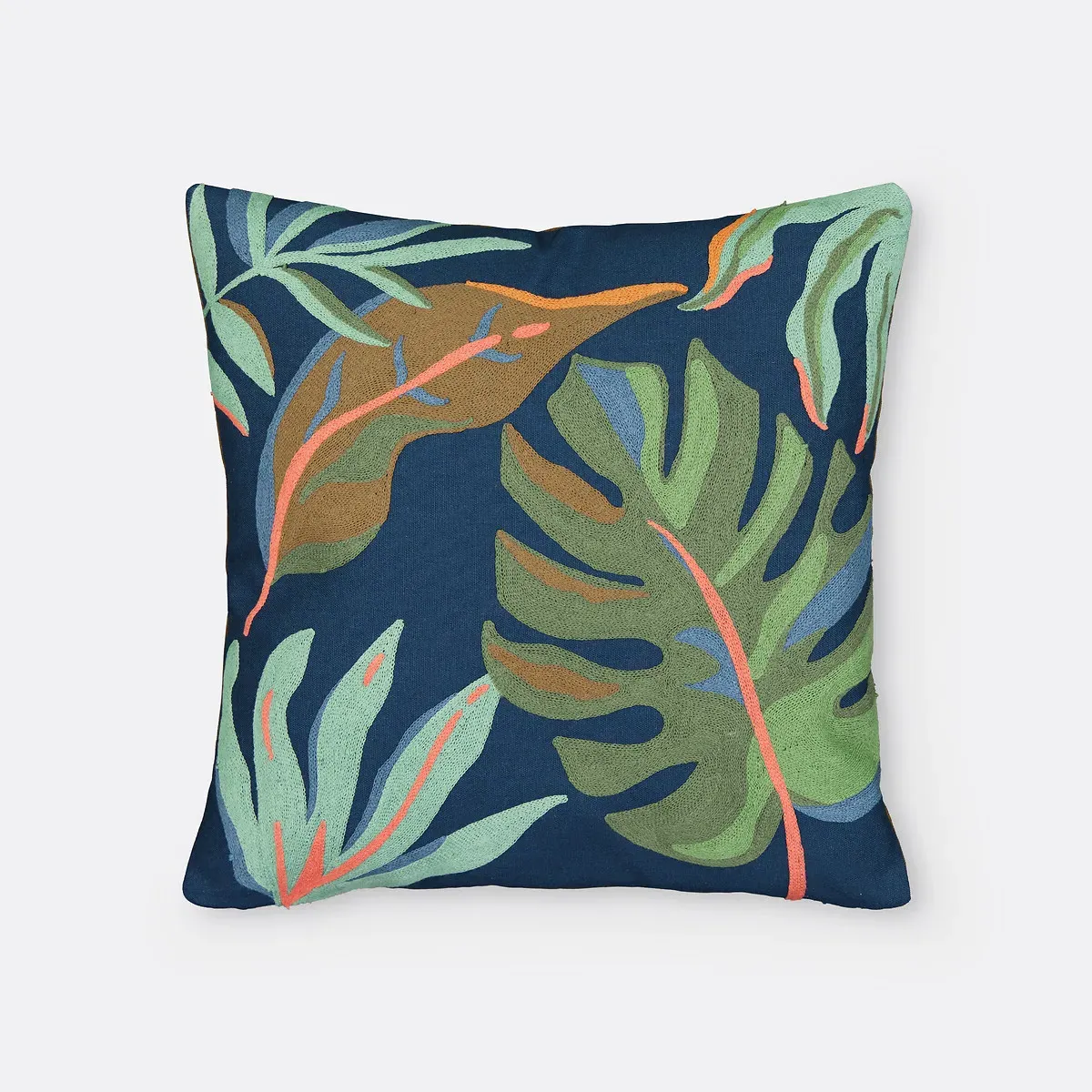 Joao Square Cushion Cover with Embroidery - Multi-Coloured, Cotton product
