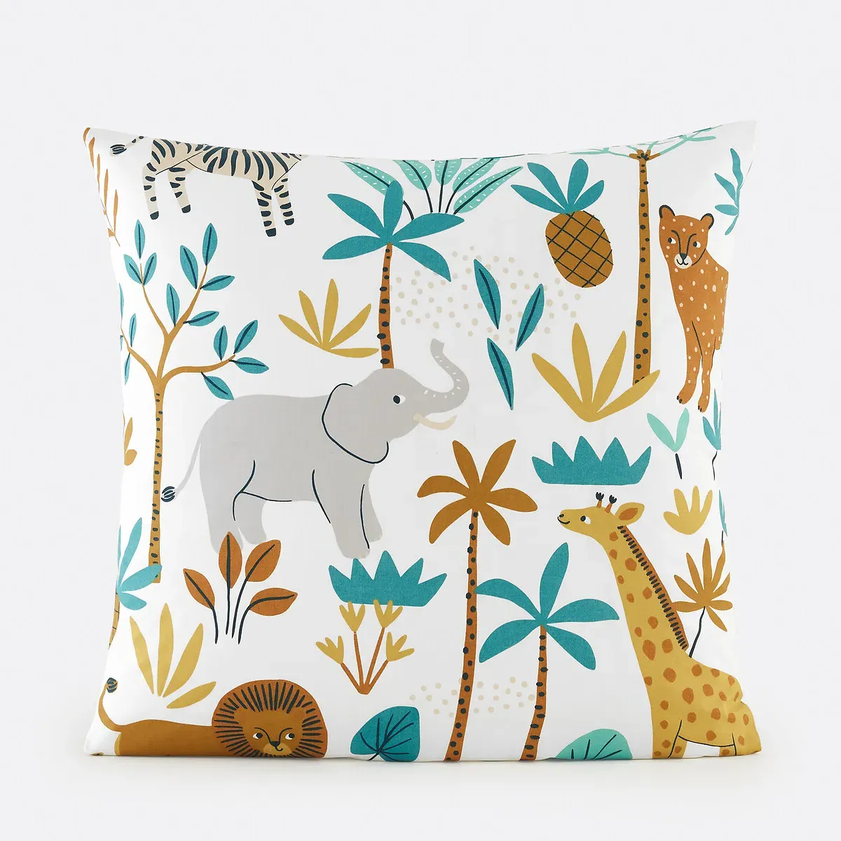 Jungle Animal Print Pillowcase - White, Recycled Cotton product