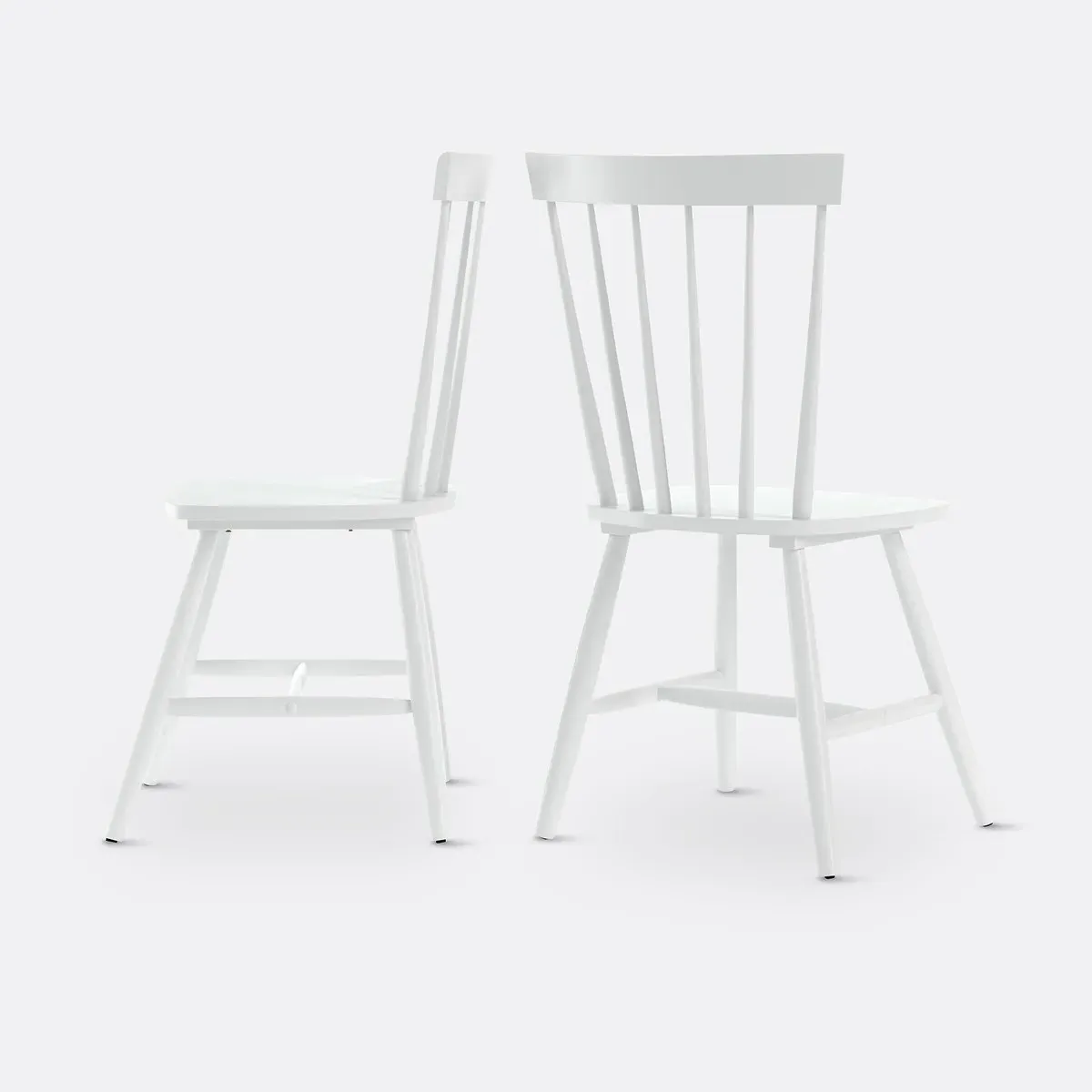 Jyko Set of 2 Spindle Back Dining Chairs - White, Solid Rubberwood alternate view