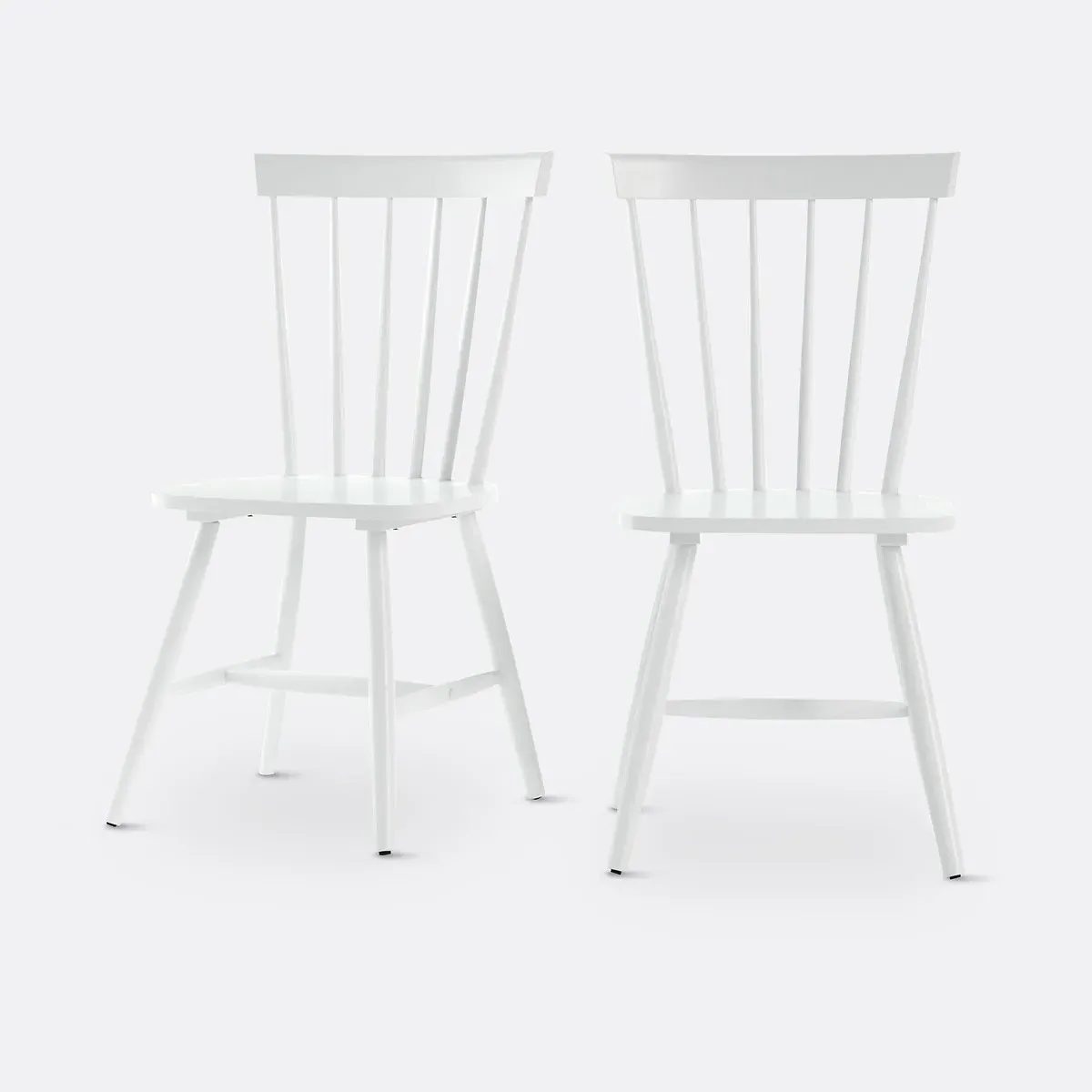 Jyko Set of 2 Spindle Back Dining Chairs - White, Solid Rubberwood product