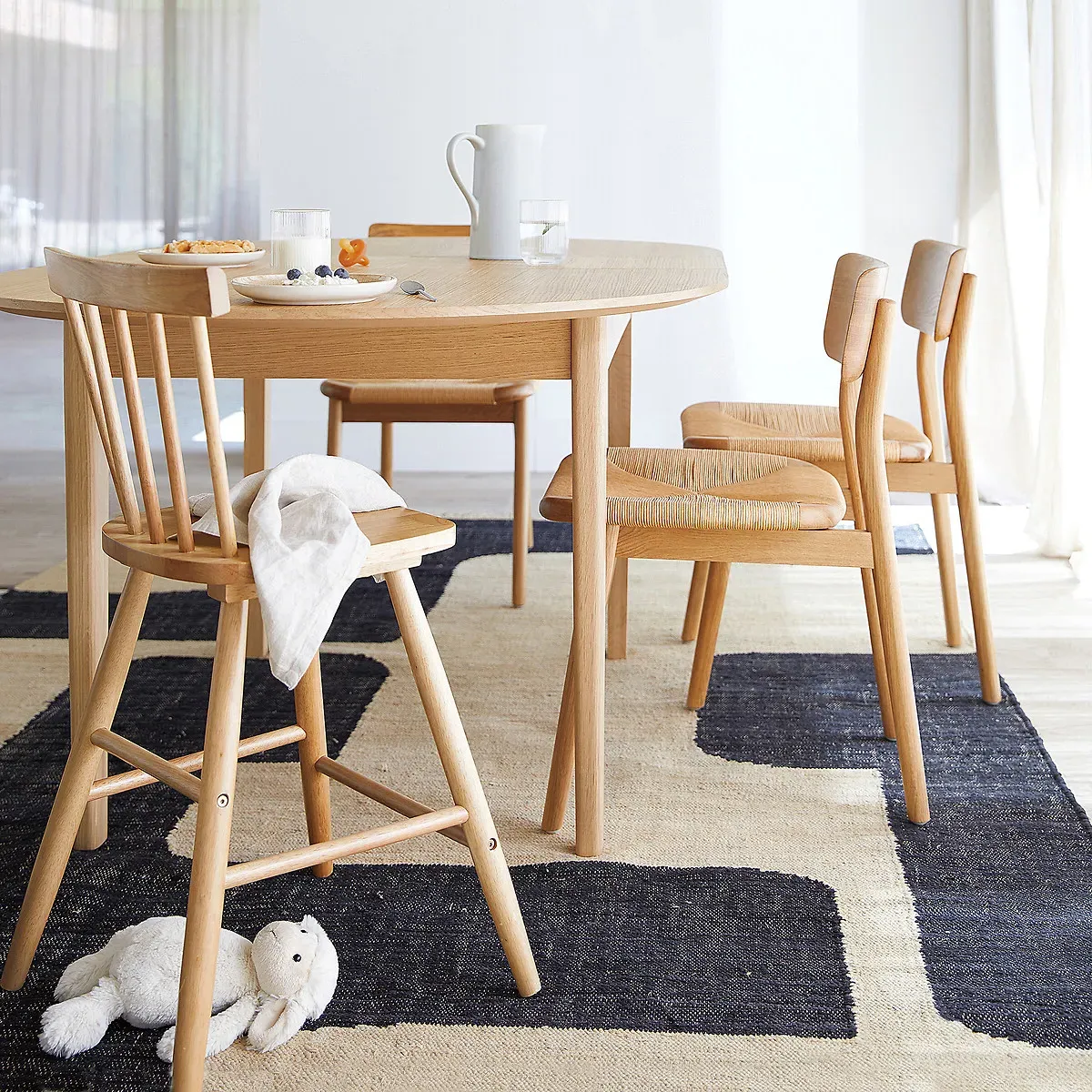 Jyko Spindle Back Chair - Natural, Solid Rubberwood alternate view