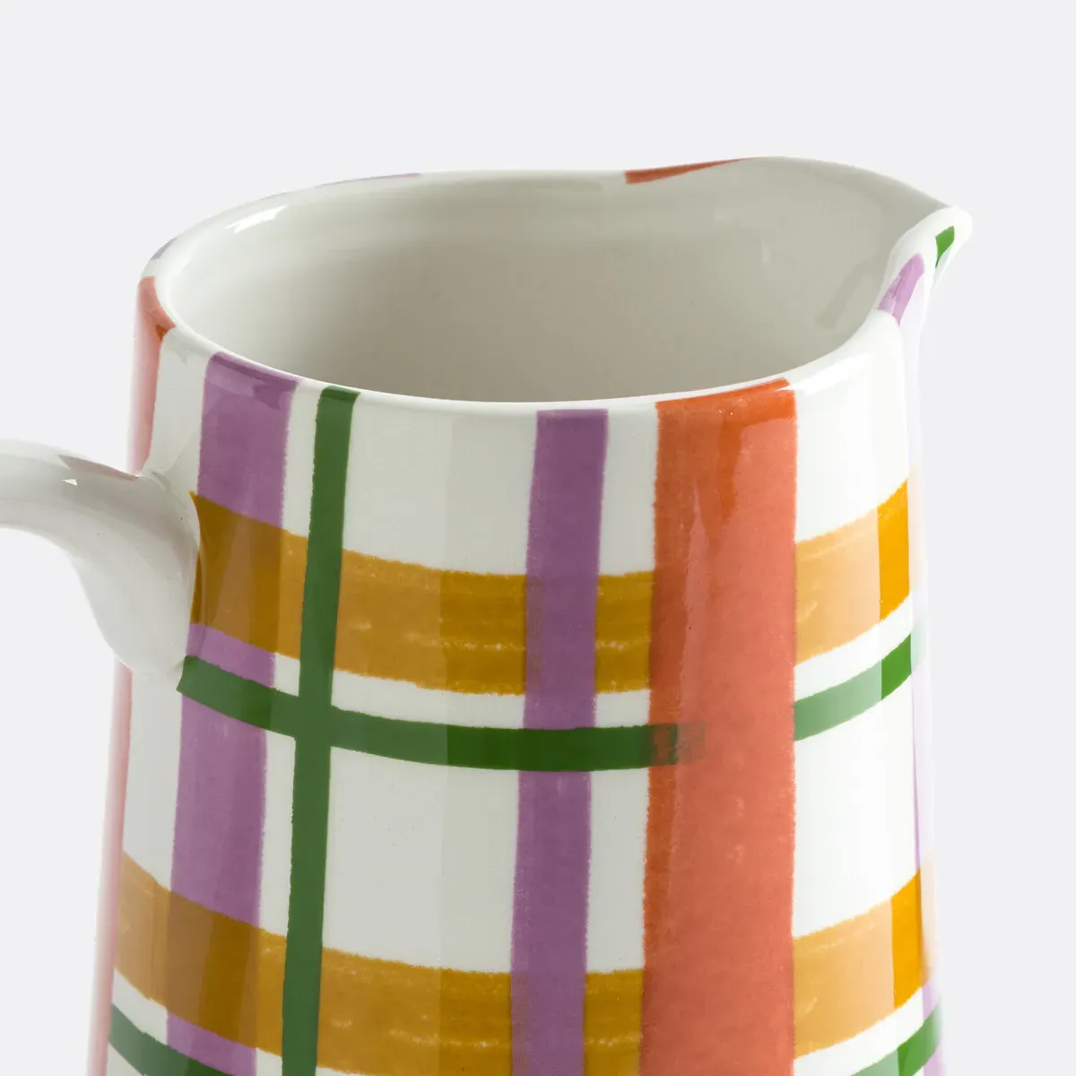 Kael Checked Earthenware Jug - Multi-Coloured alternate view