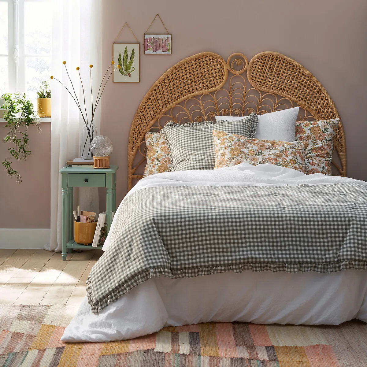 Kanta Flat Woven Rug with Fringed Edging - Multi-Coloured, Cotton alternate view