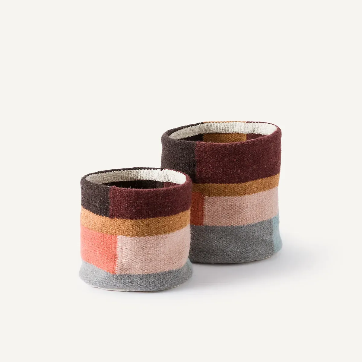 Kanta Set of 2 Small Kilim Baskets - Multi-Coloured, Wool product