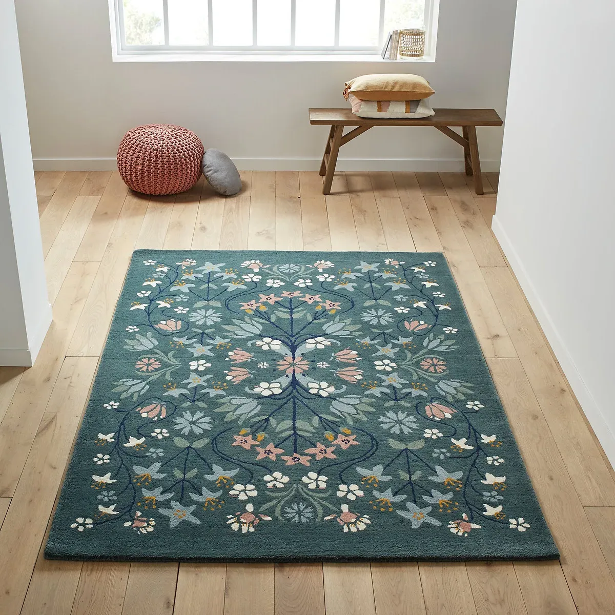 Keila Floral Print Rug - Multi-Coloured, Wool product