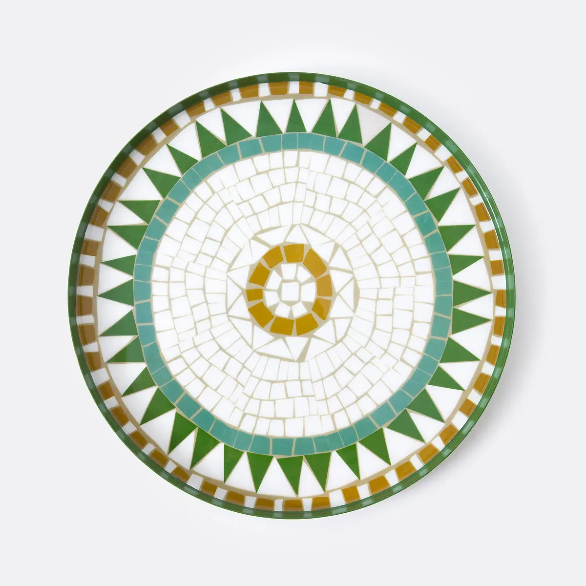 Keito Round Steel Tray with Mosaic Design - Multi-Coloured product