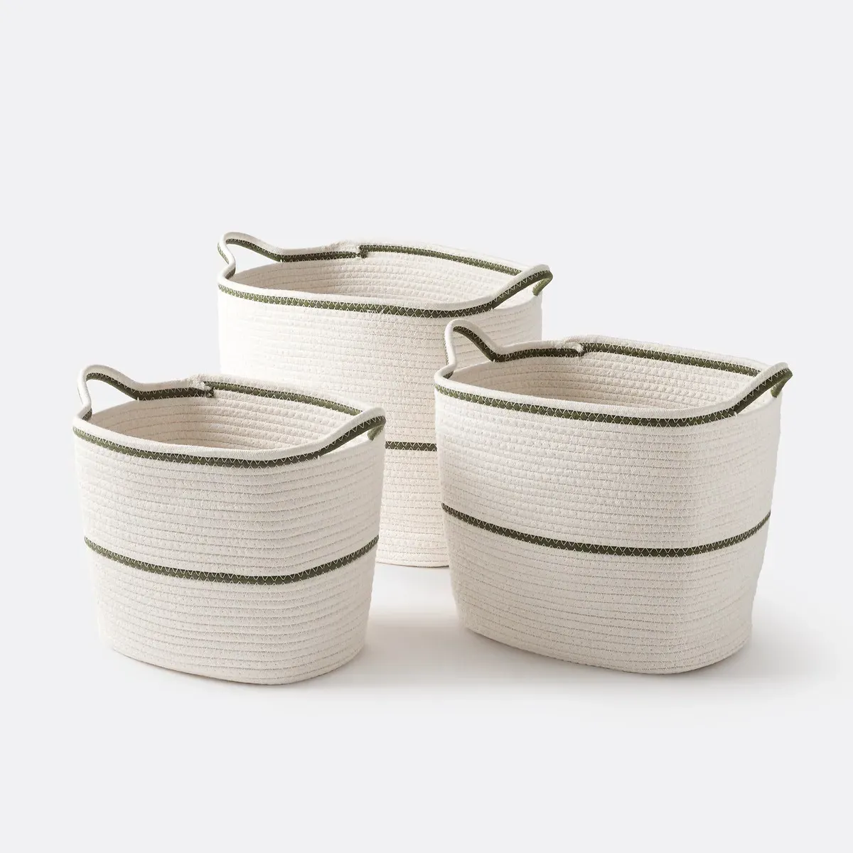 Kesia Set of 3 Rectangular Storage Baskets - Ecru, Cotton product
