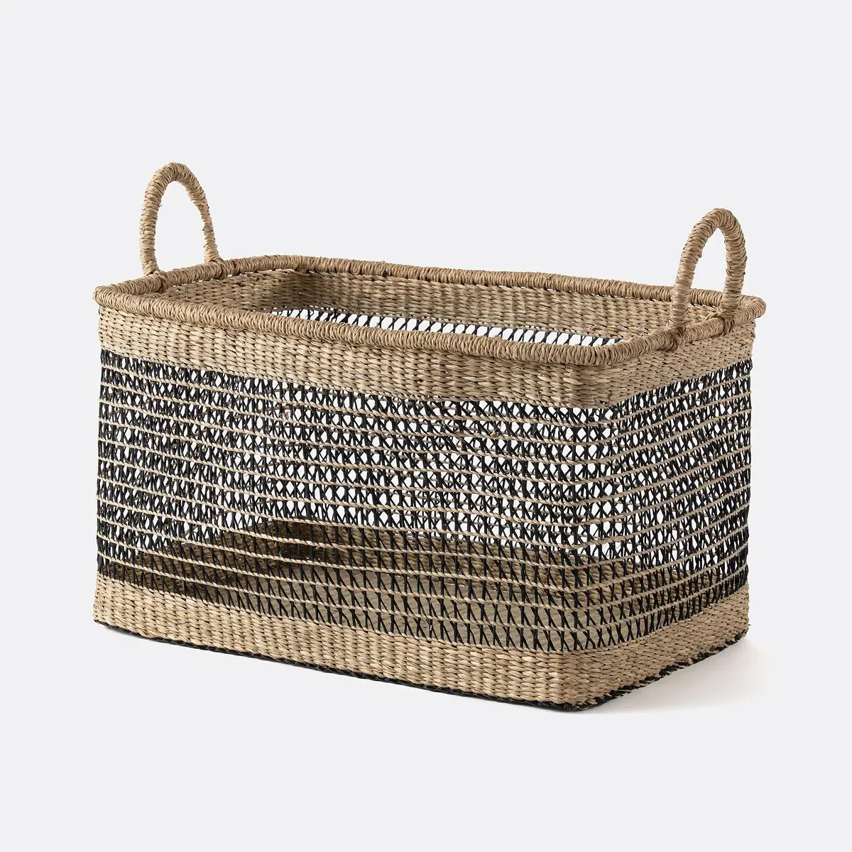 Kezia Rectangular Storage Basket with Handles - Natural, Woven Grass product