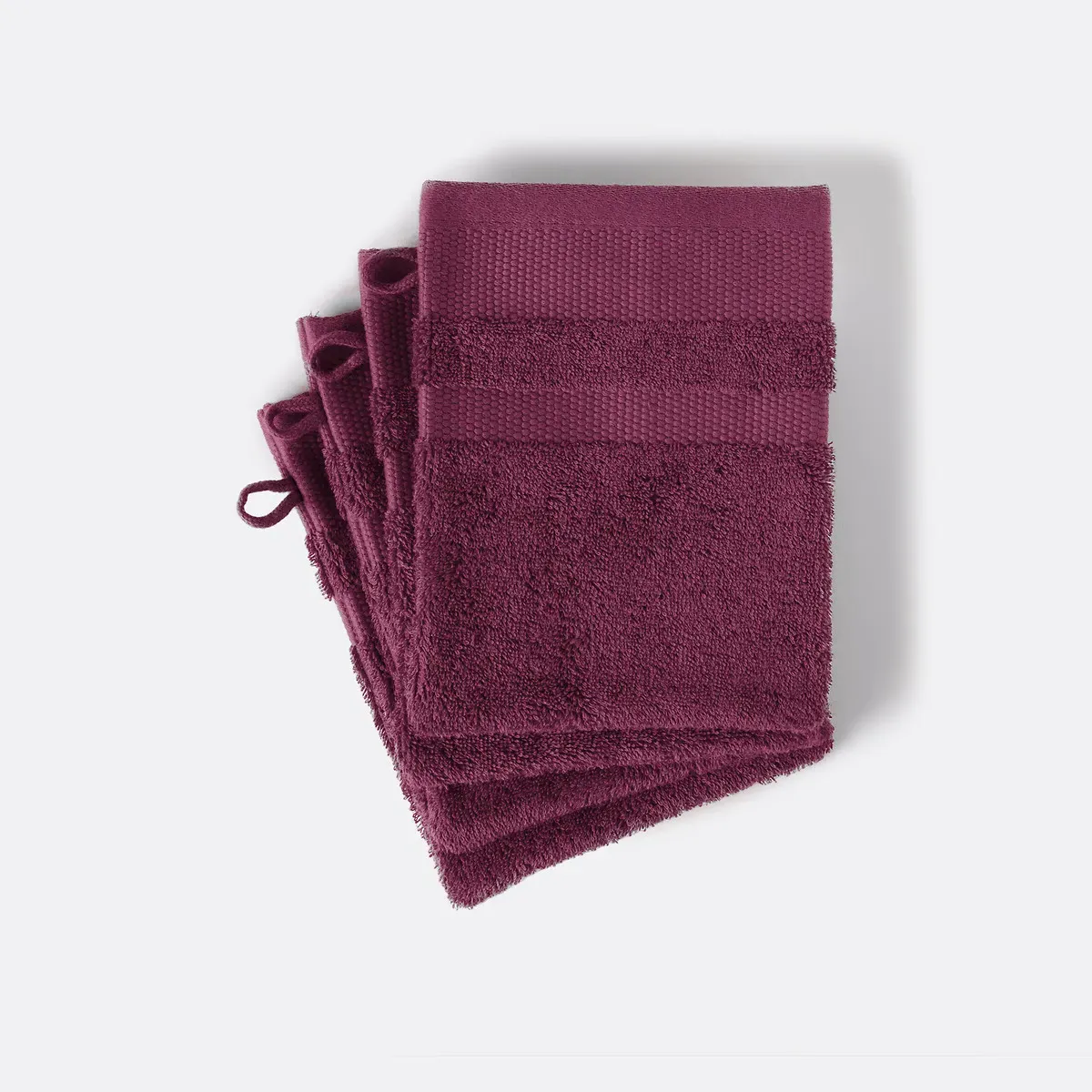 Kheops Pack of 4 Wash Mitts - Grape, Egyptian Cotton product