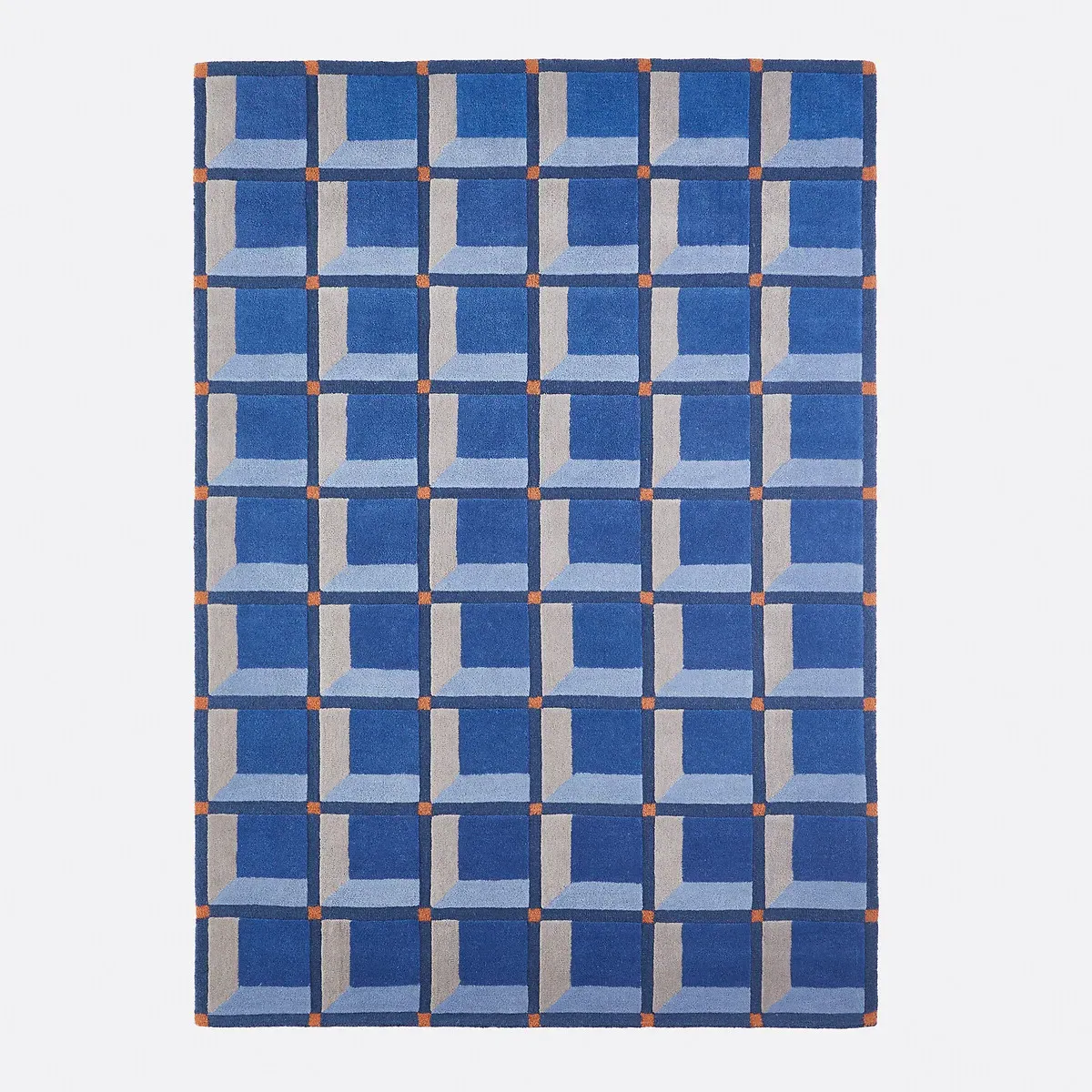 Kimsa Geometric Print Wool Rug - Blue product