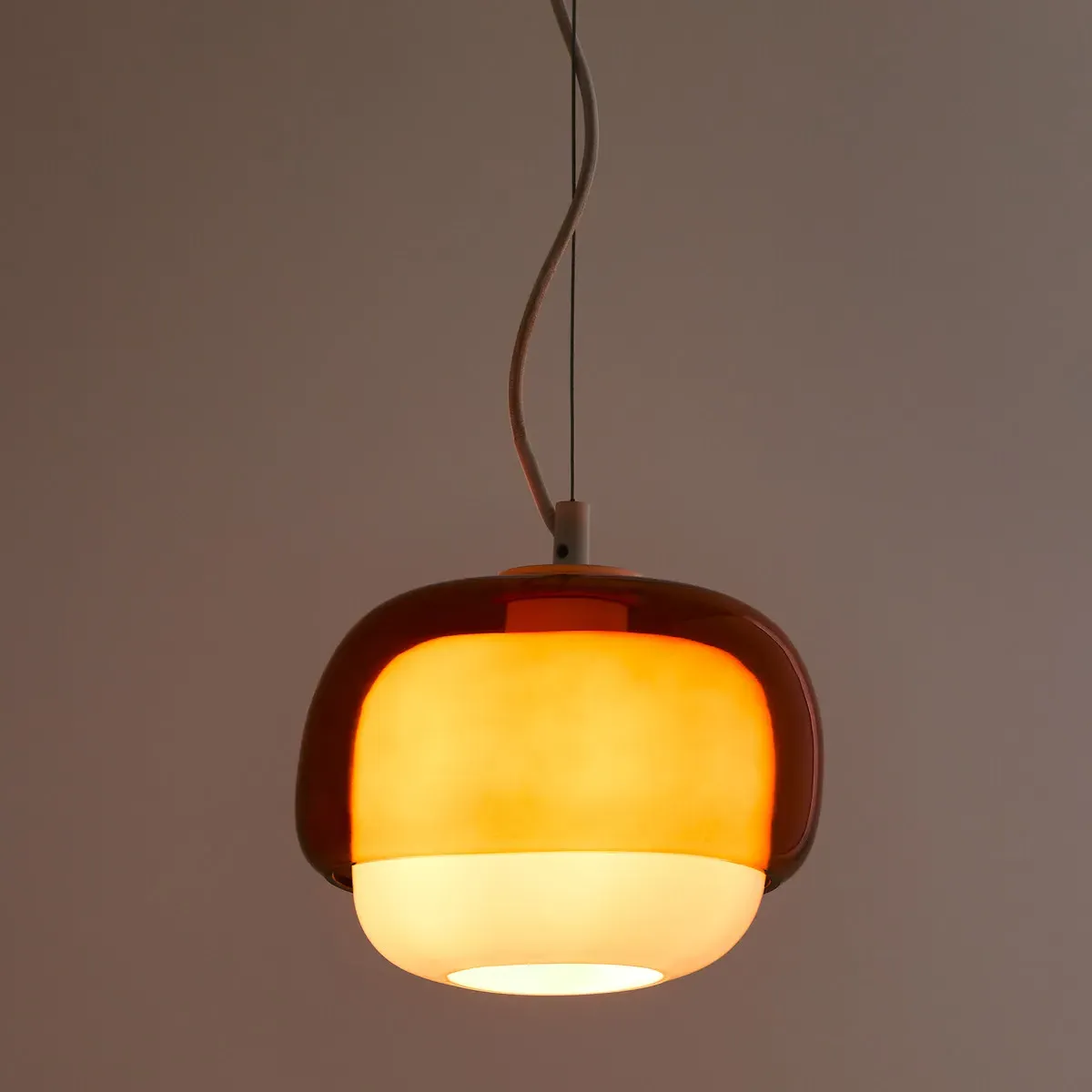Kinoko Ceiling Light - Dark Orange, Hand-Blown Glass alternate view