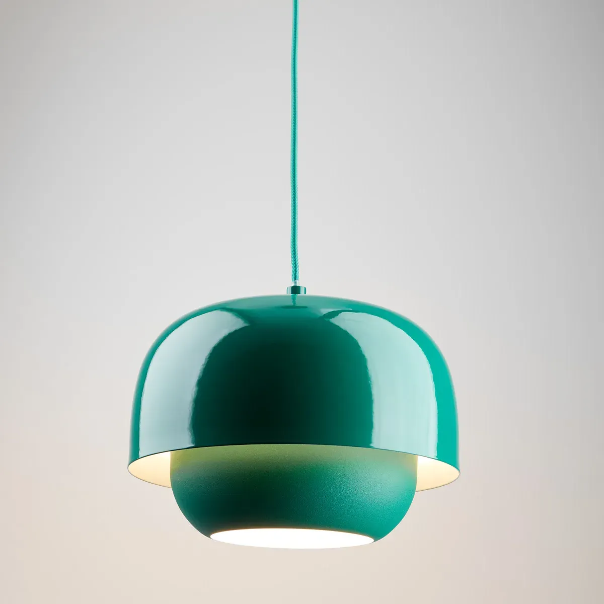 Kinoko Hanging Lamp Double Shade - Green, Iron alternate view