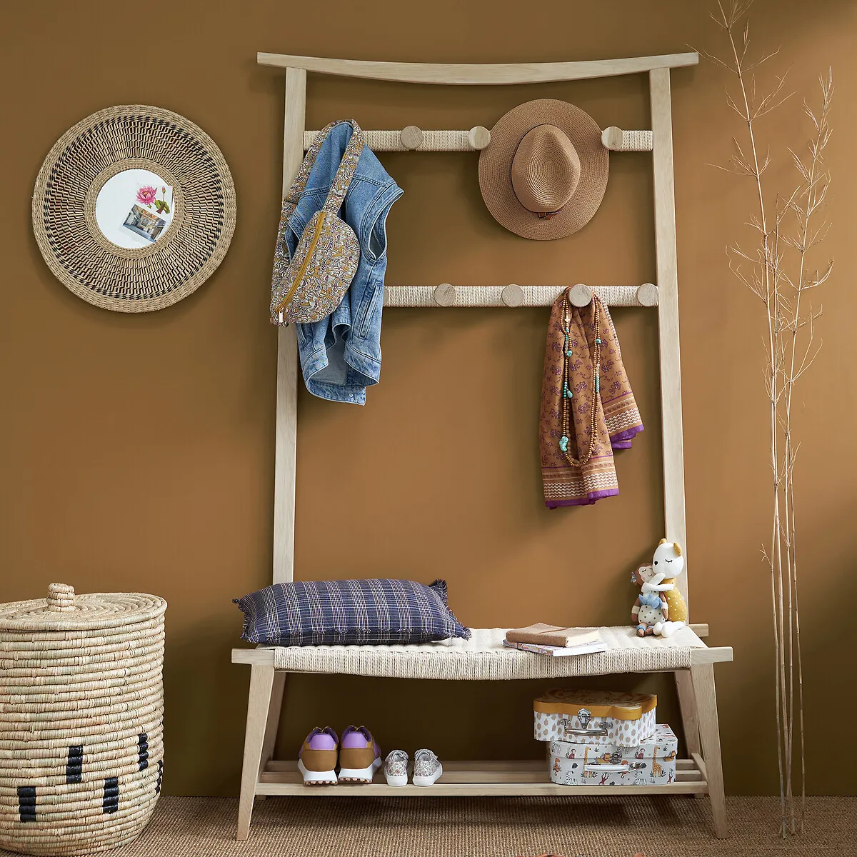 Kioto Hallway Storage Bench - Oak alternate view