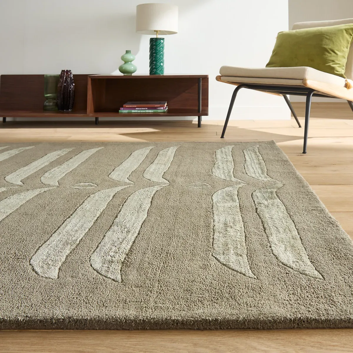 Kira Animal Pattern Rug - Khaki, Cotton/Lyocell product