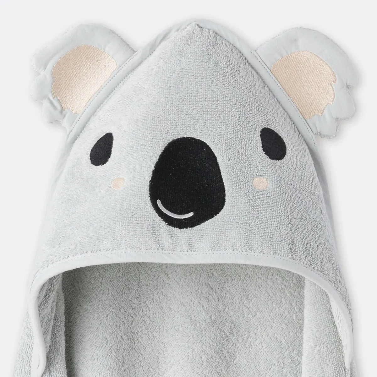 Koala Bath Cape with Hood - Grey, Organic Cotton alternate view