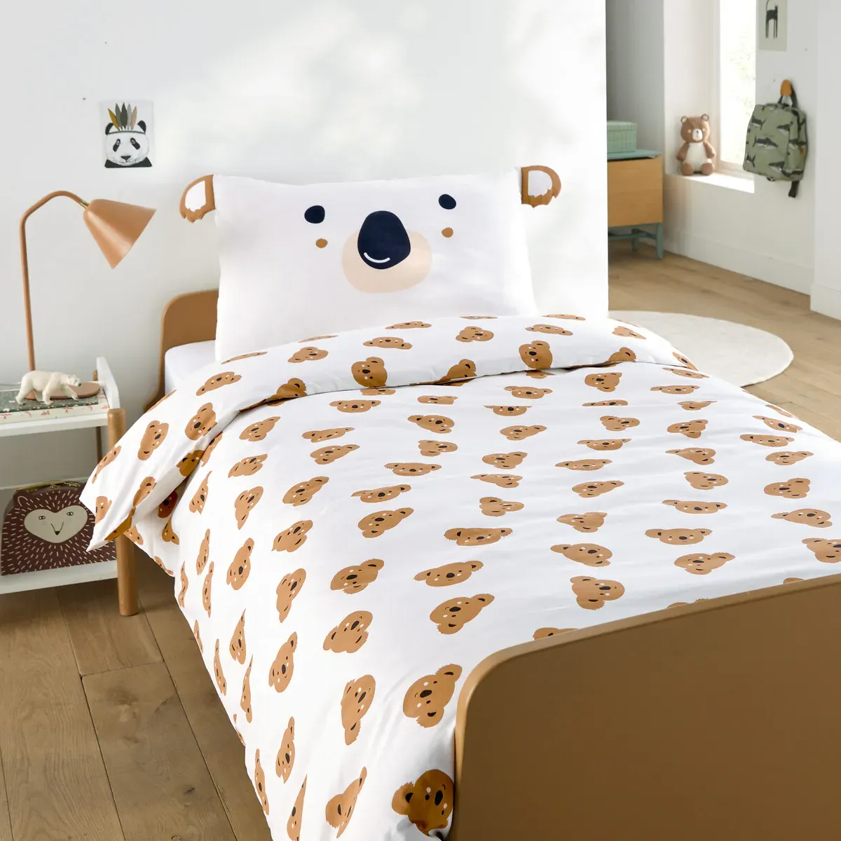 Koala Single Duvet Cover Set with Rectangular Pillowcase - Animal Print, Cotton alternate view