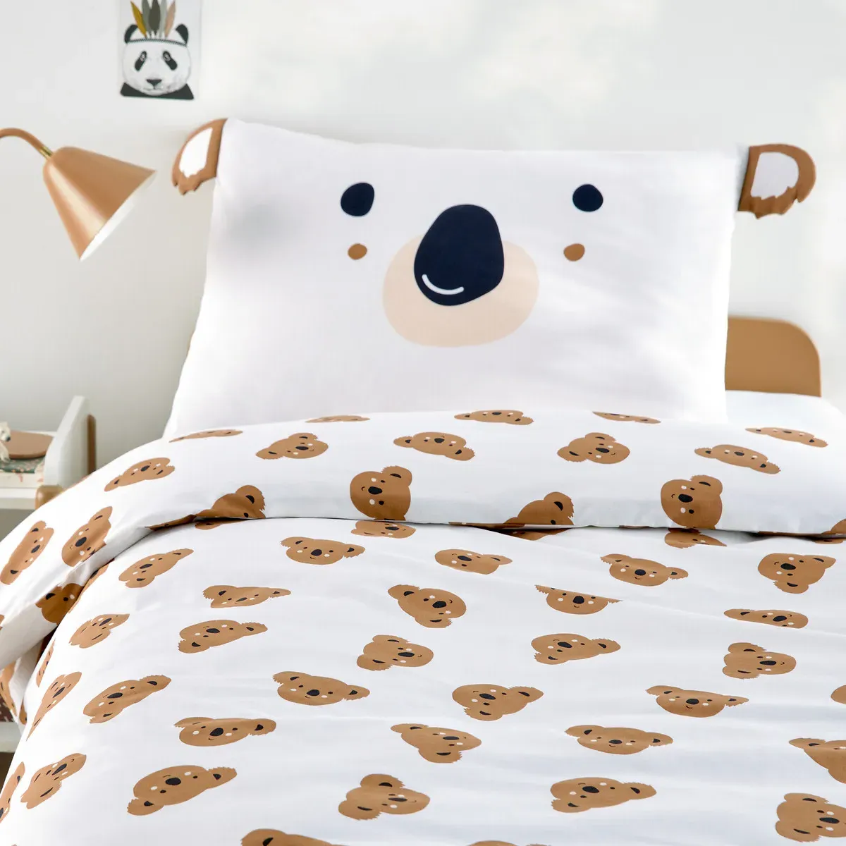 Koala Single Duvet Cover Set with Rectangular Pillowcase - Animal Print, Cotton product
