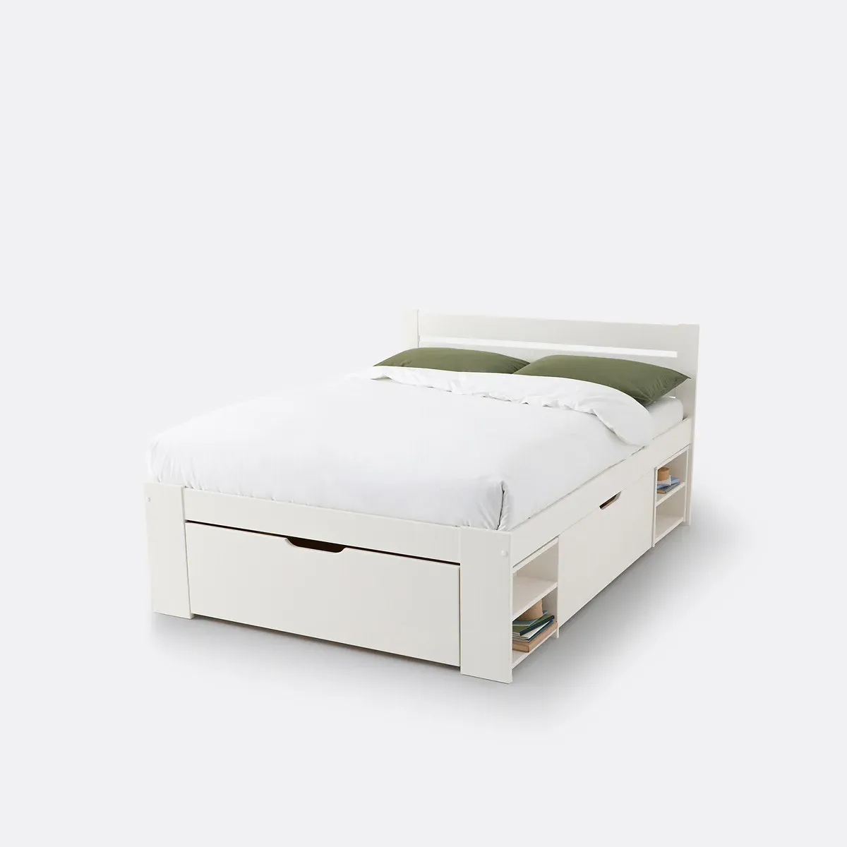 Konni Bed with Storage Drawers and Bedside Tables - White, Pine product