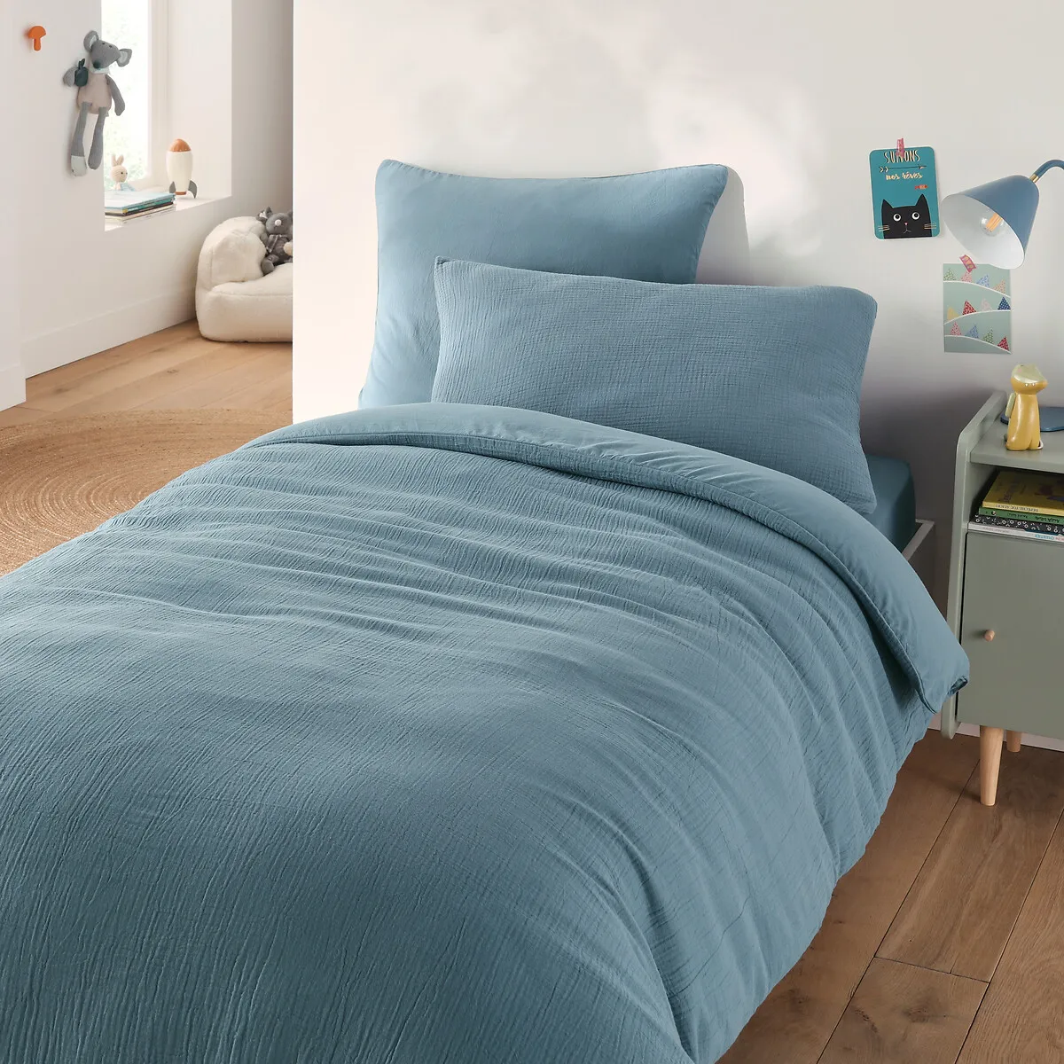 Kumco Pillowcase - Baltic Blue, Cotton Muslin/Washed Cotton alternate view