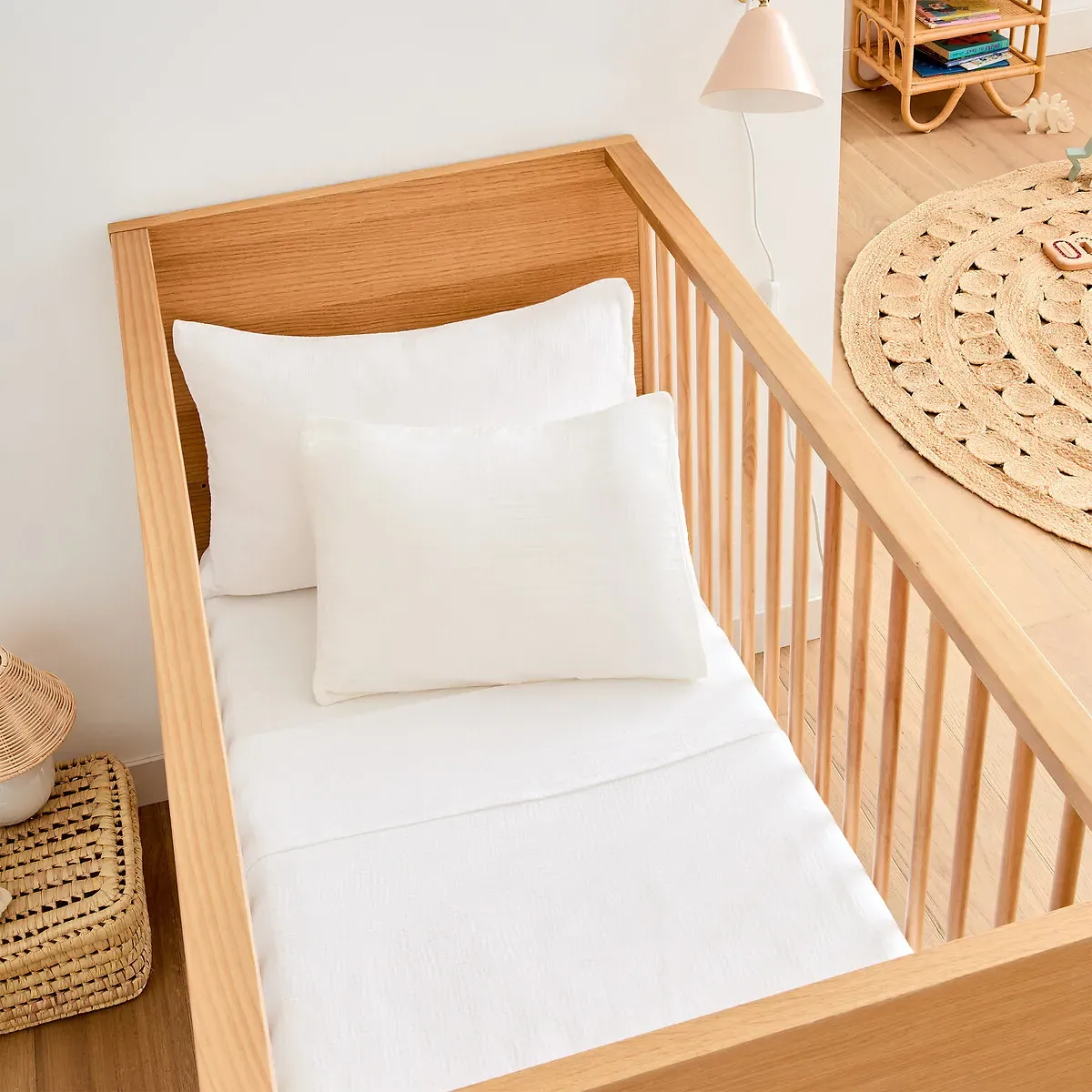 Kumla Baby Flat Sheet - White, Cotton Muslin product