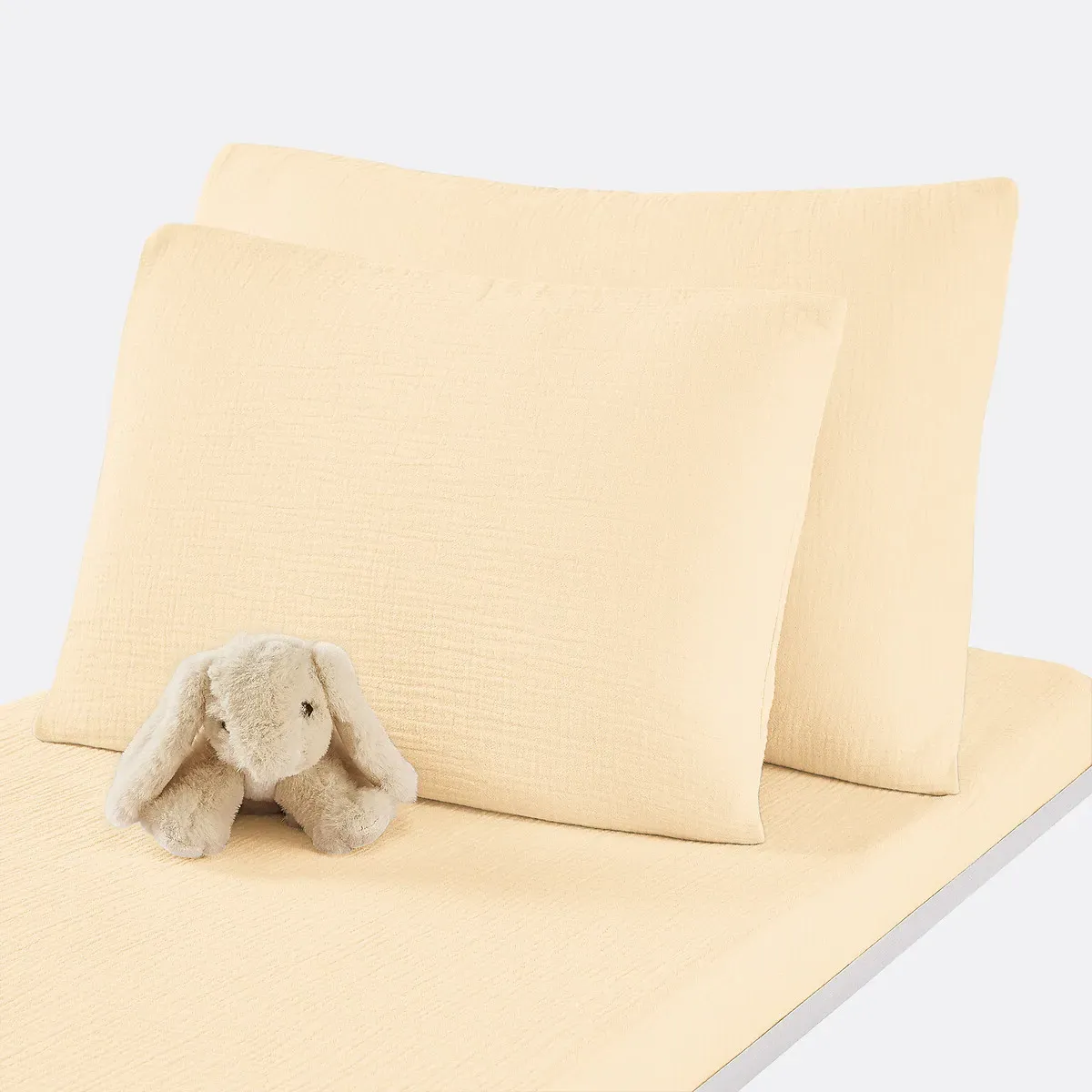 Kumla Cot Pillowcase - Vanilla, Cotton Muslin product