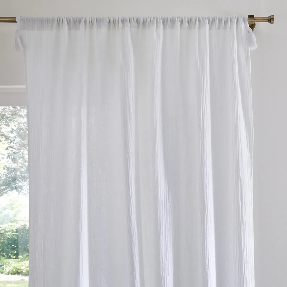 Kumla Curtain Panel - White, Cotton Muslin product