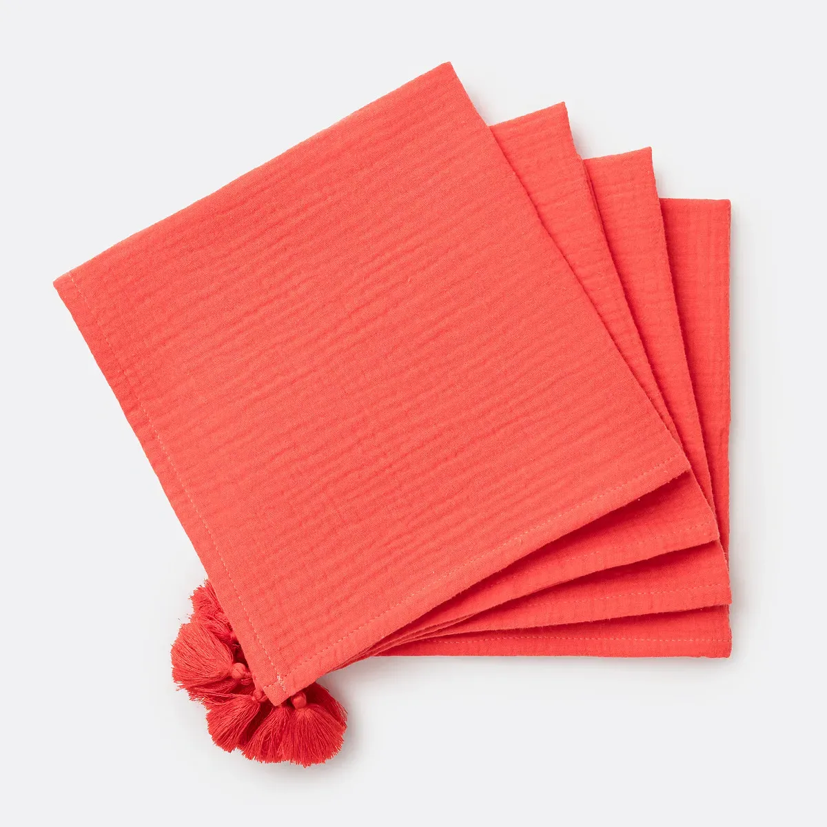 Kumla Set of 4 Napkins - Poppy, Cotton Muslin product