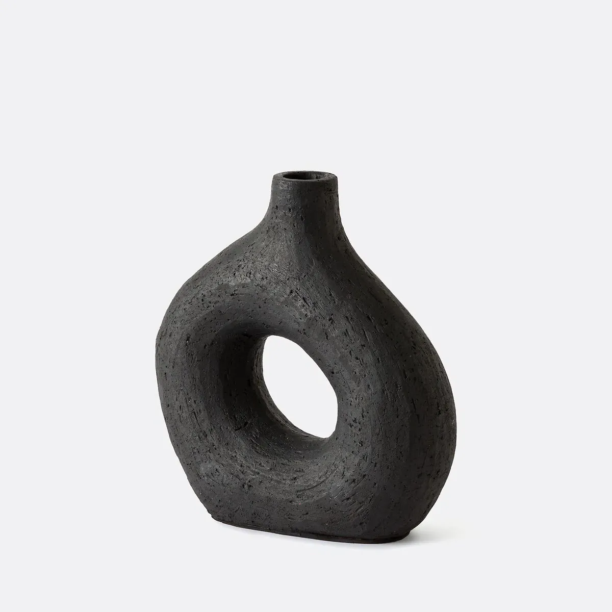 Kuro Decorative Ceramic Vase - Black, Terracotta alternate view
