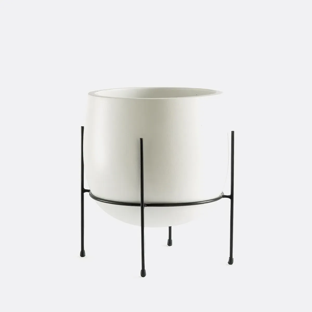 Kuza Round Raised Planter - White, Ceramic product