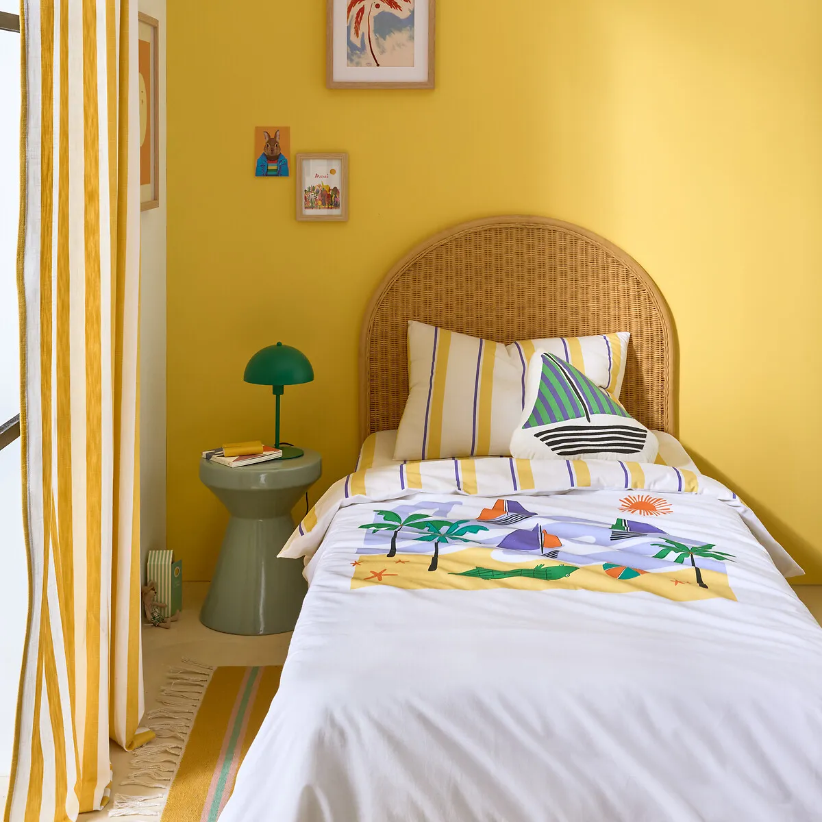 Labhar Single Duvet Cover - Printed, Washed Cotton alternate view